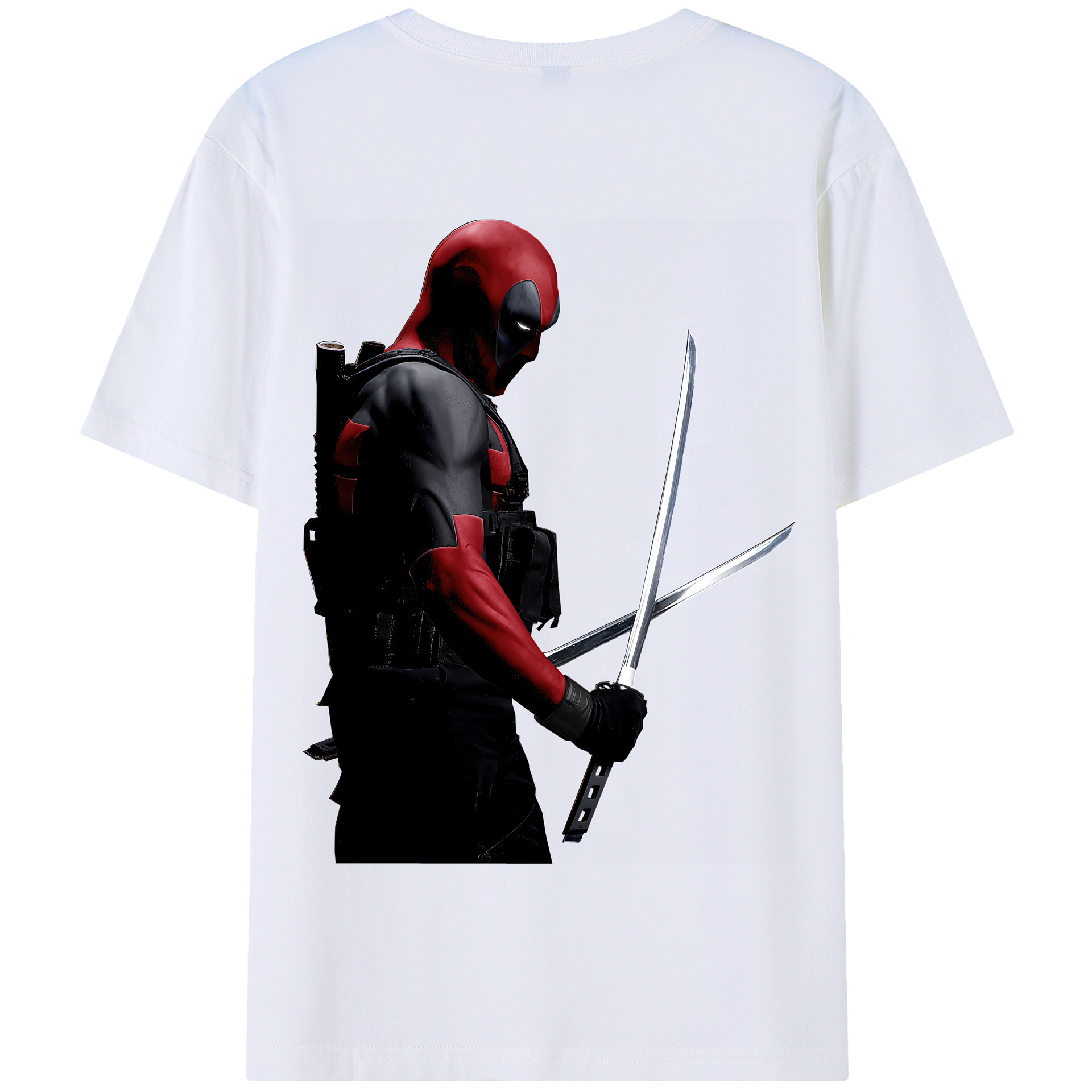（画像用） Deadpool デッドプール 綿100％半袖Tシャツ（背面プリント）