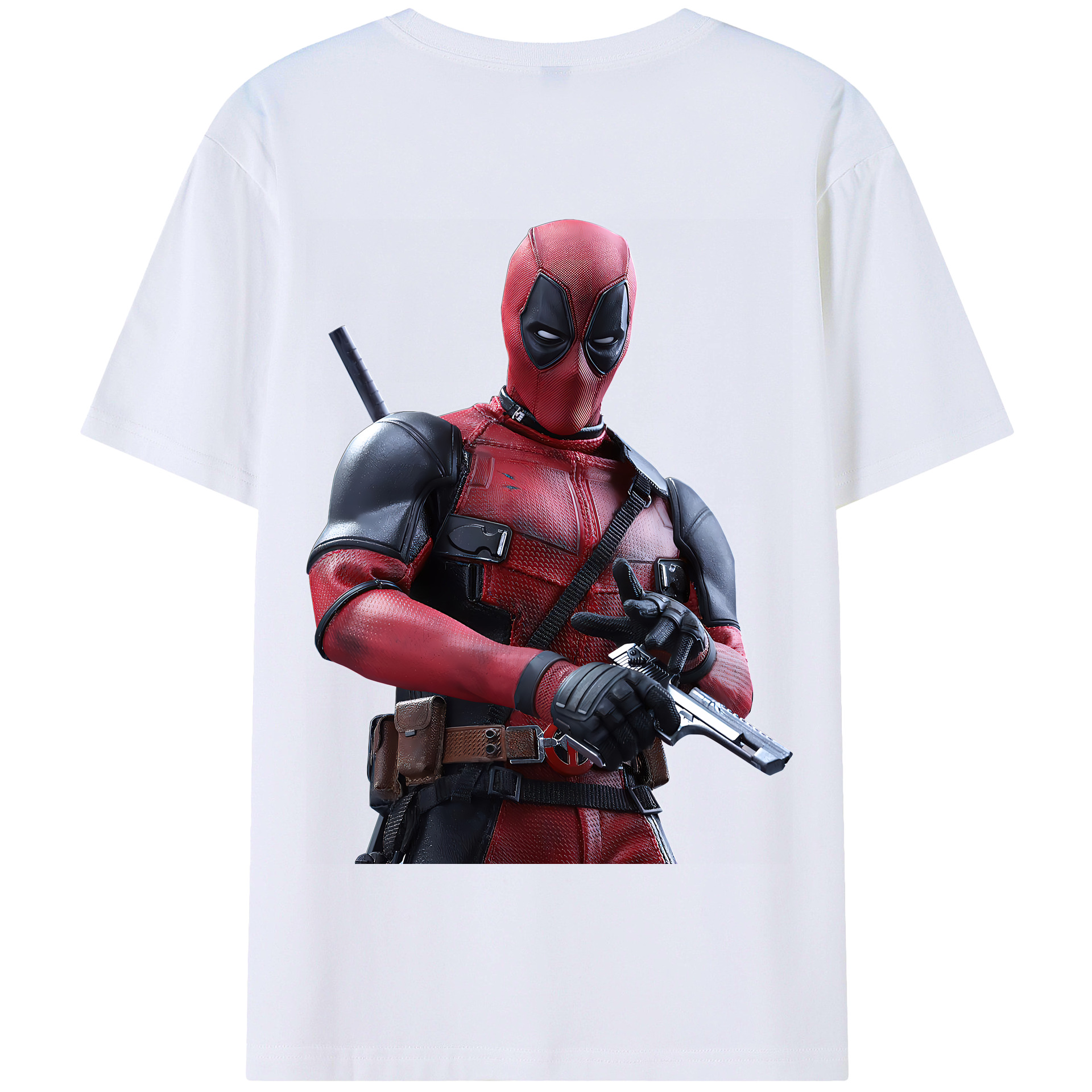 （画像用） Deadpool デッドプール 綿100％半袖Tシャツ（背面プリント）