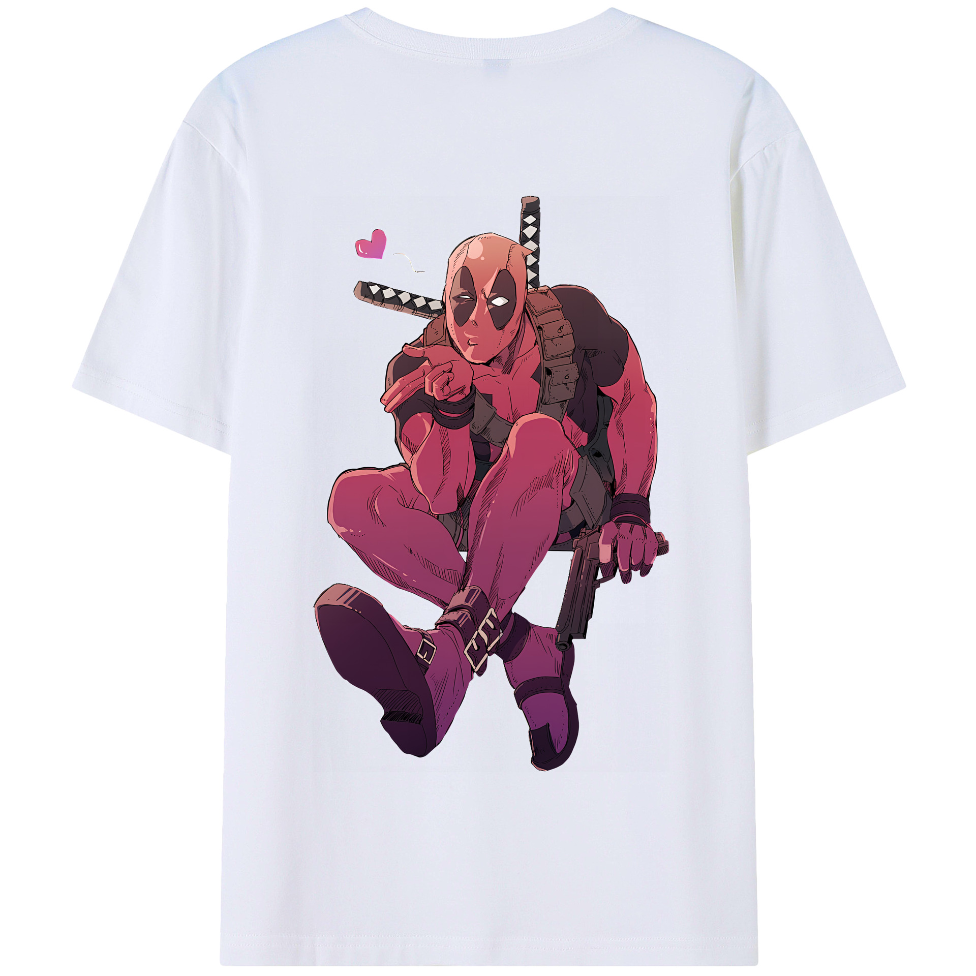 （画像用） Deadpool デッドプール 綿100％半袖Tシャツ（背面プリント）