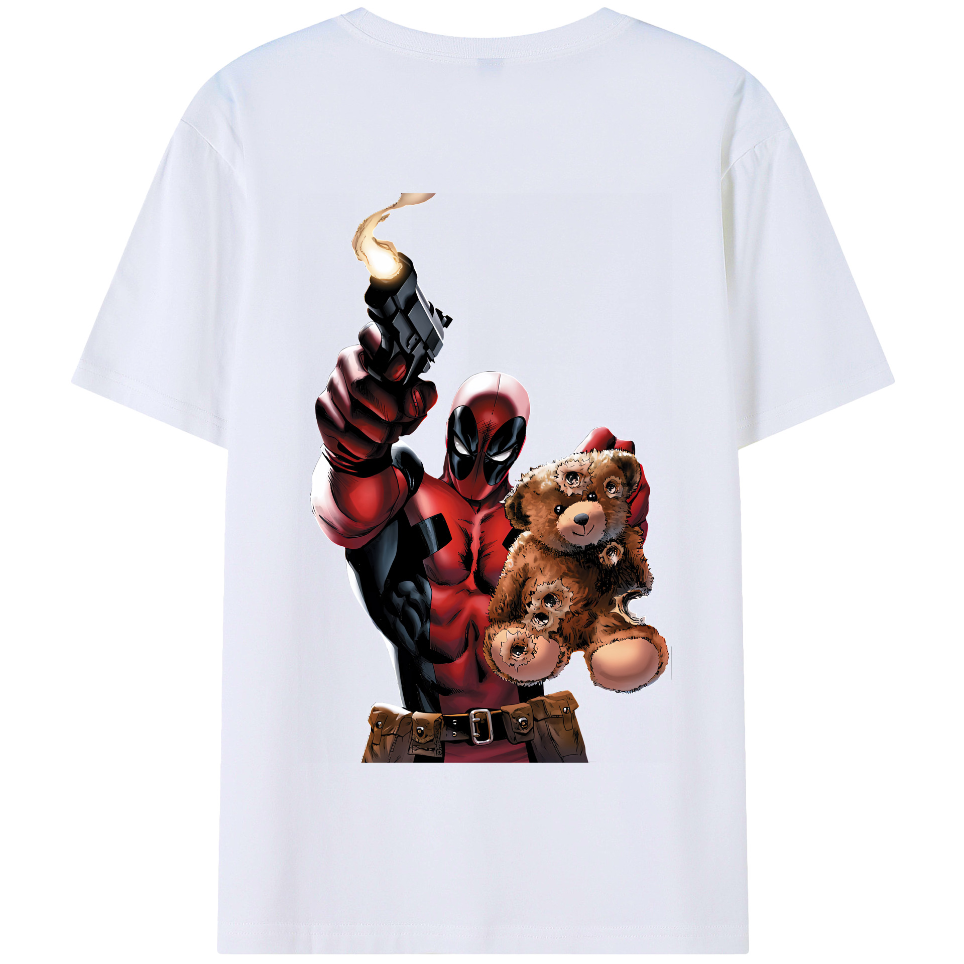 （画像用） Deadpool デッドプール 綿100％半袖Tシャツ（背面プリント）
