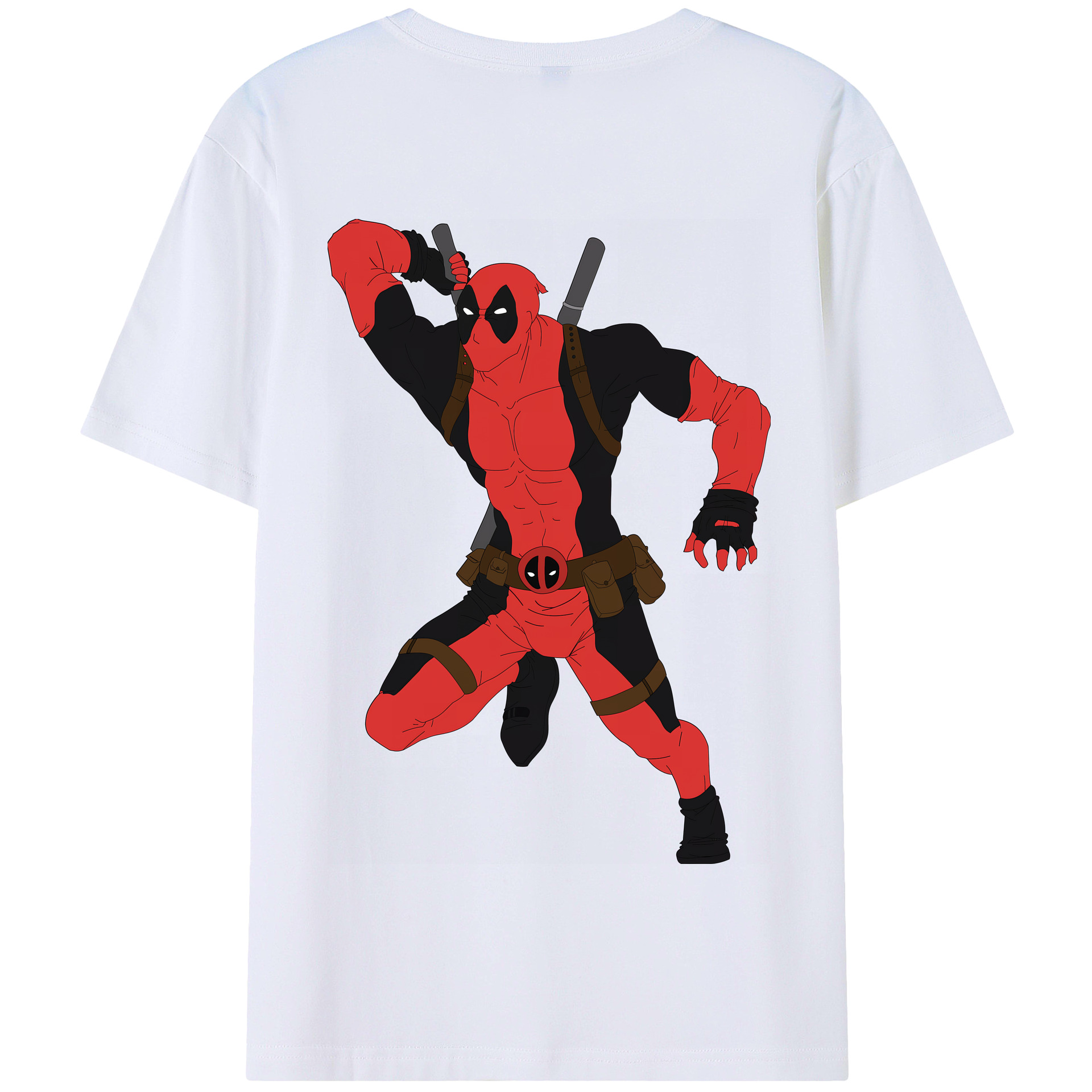 （画像用） Deadpool デッドプール 綿100％半袖Tシャツ（背面プリント）