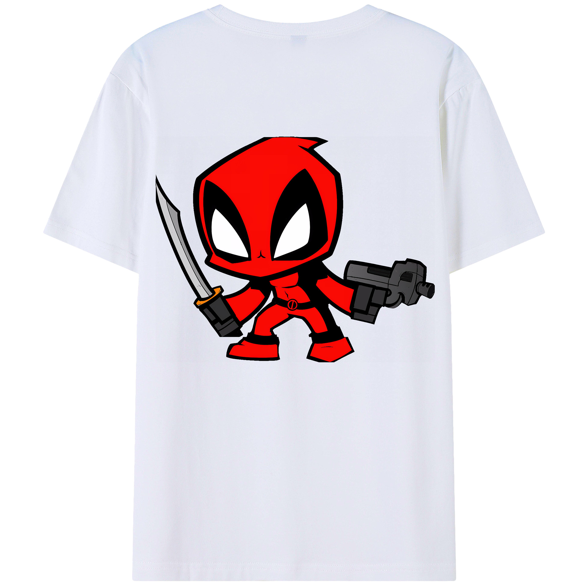 （画像用） Deadpool デッドプール 綿100％半袖Tシャツ（背面プリント）