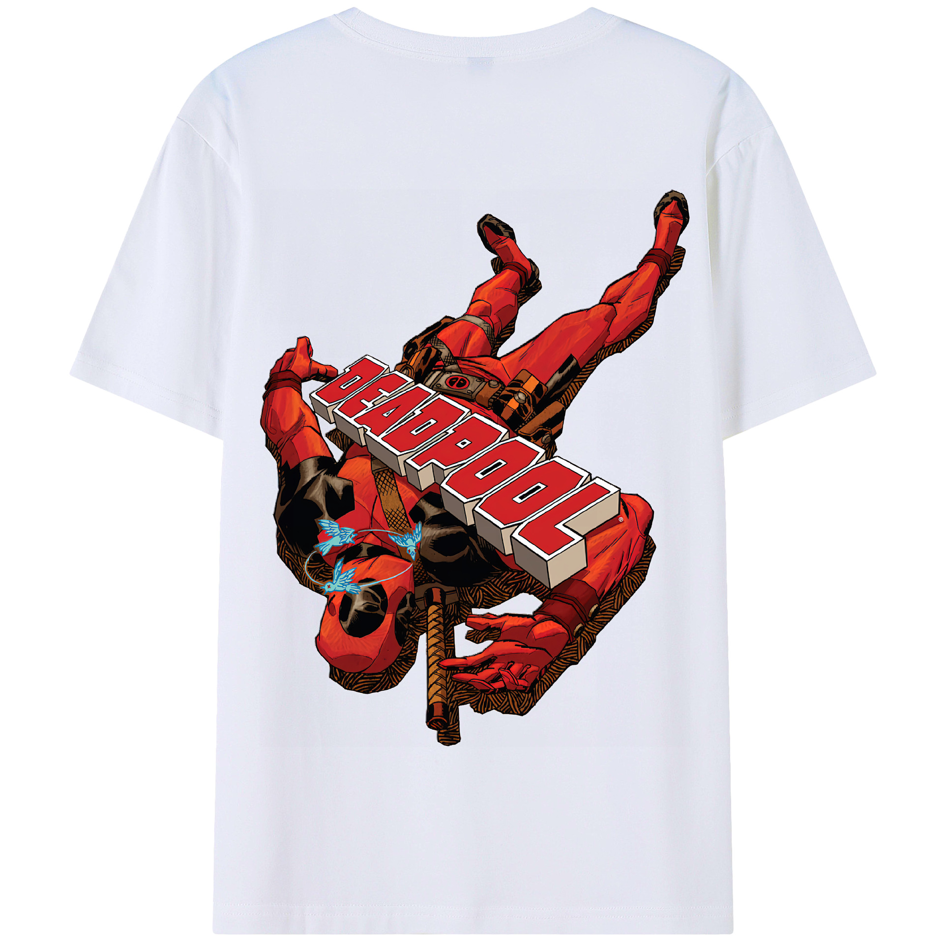 （画像用） Deadpool デッドプール 綿100％半袖Tシャツ（背面プリント）