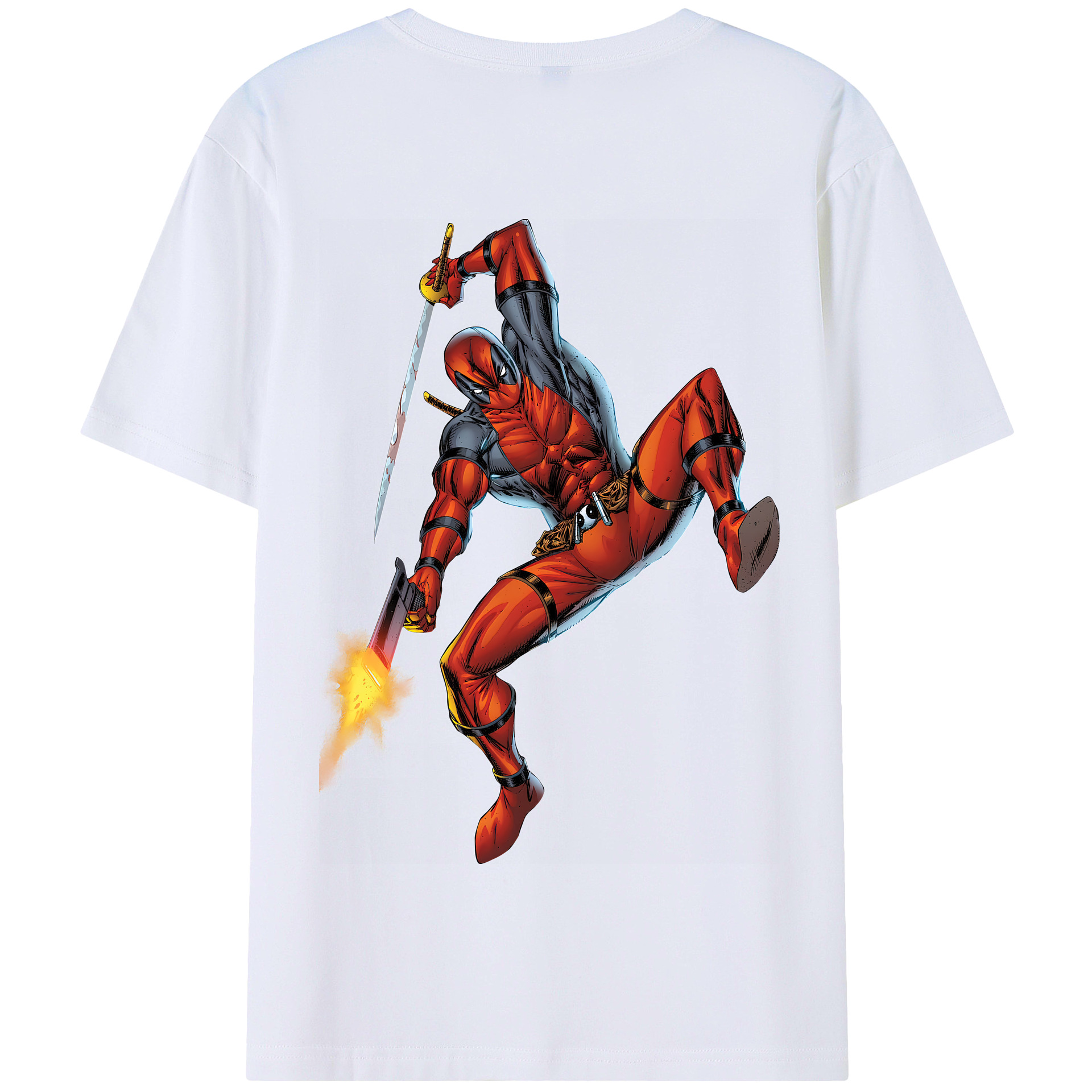 （画像用） Deadpool デッドプール 綿100％半袖Tシャツ（背面プリント）