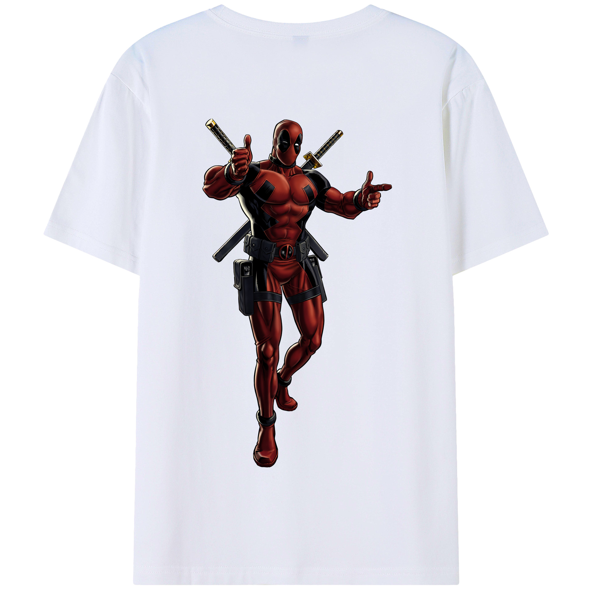 （画像用） Deadpool デッドプール 綿100％半袖Tシャツ（背面プリント）