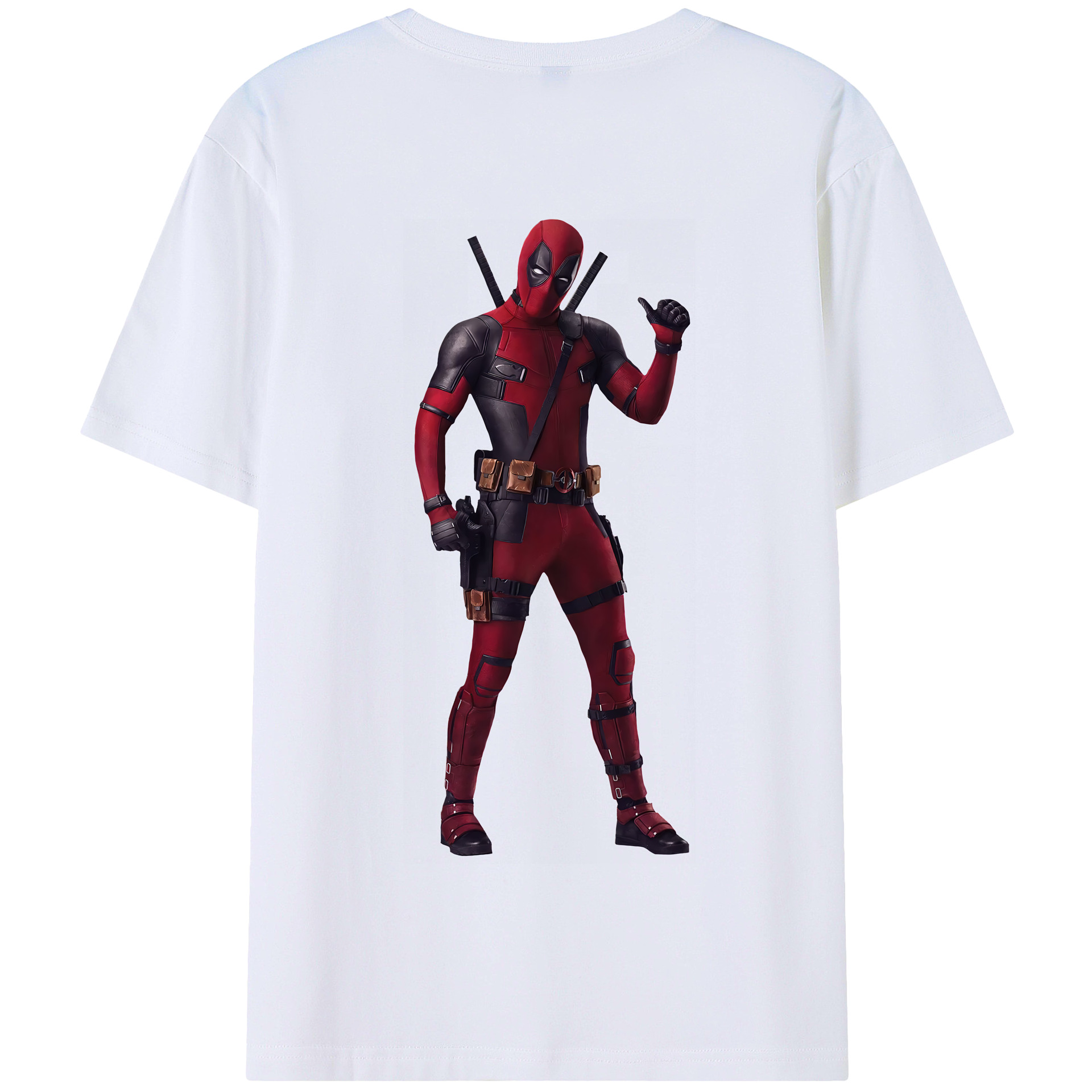 （画像用） Deadpool デッドプール 綿100％半袖Tシャツ（背面プリント）