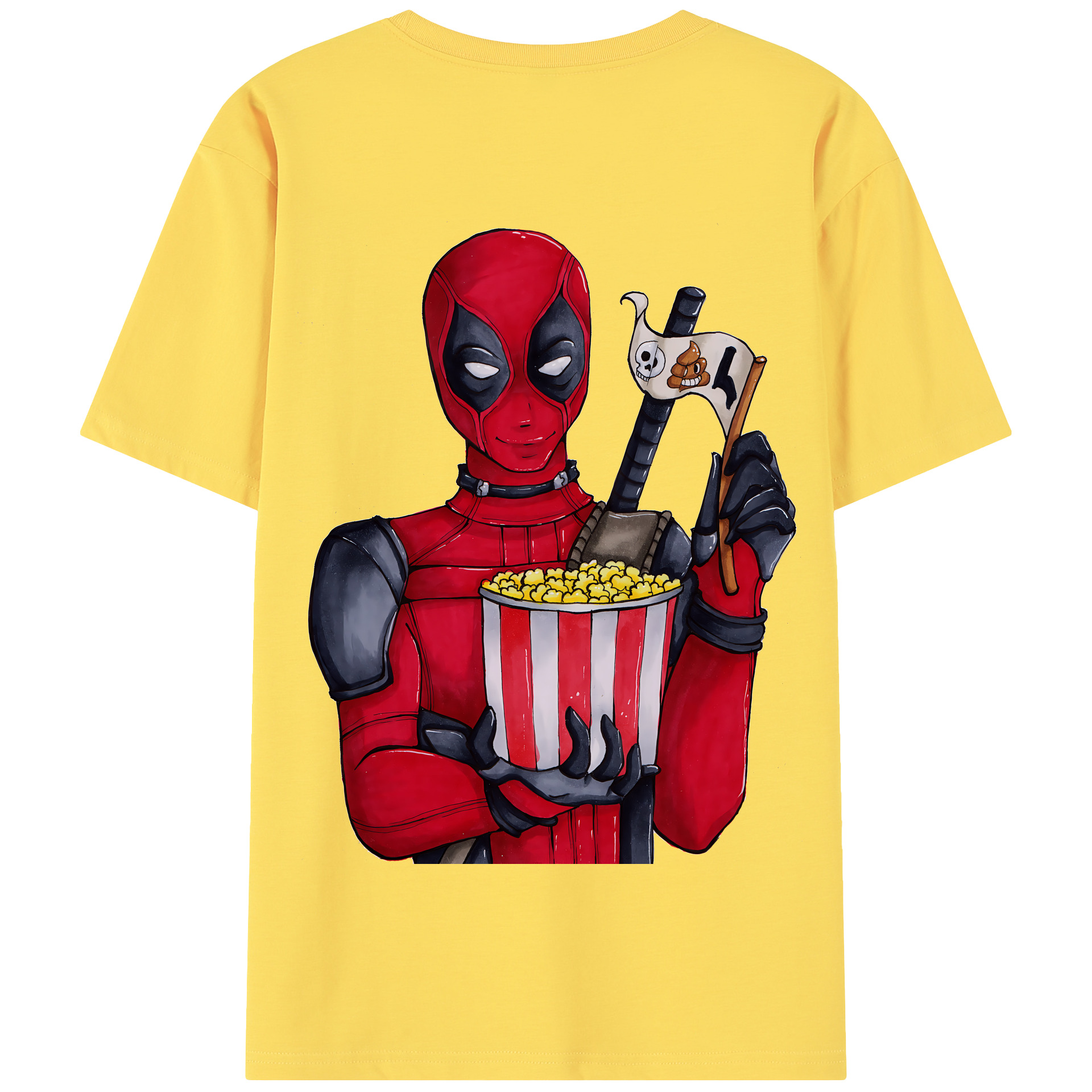 （画像用） Deadpool デッドプール 綿100％半袖Tシャツ（背面プリント）