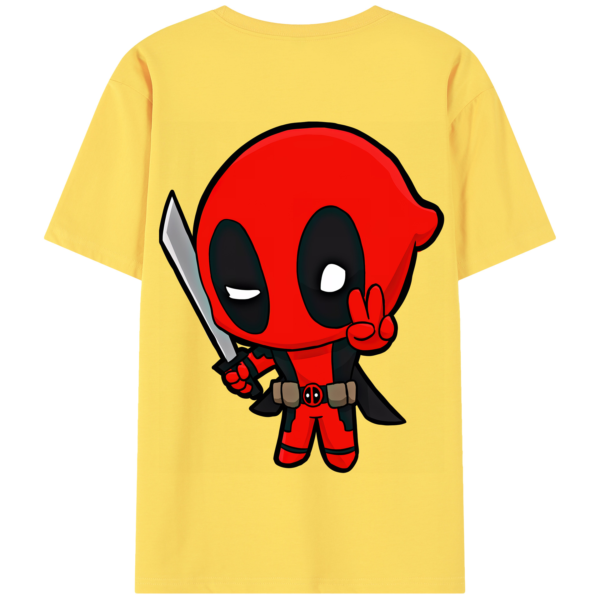 （画像用） Deadpool デッドプール 綿100％半袖Tシャツ（背面プリント）