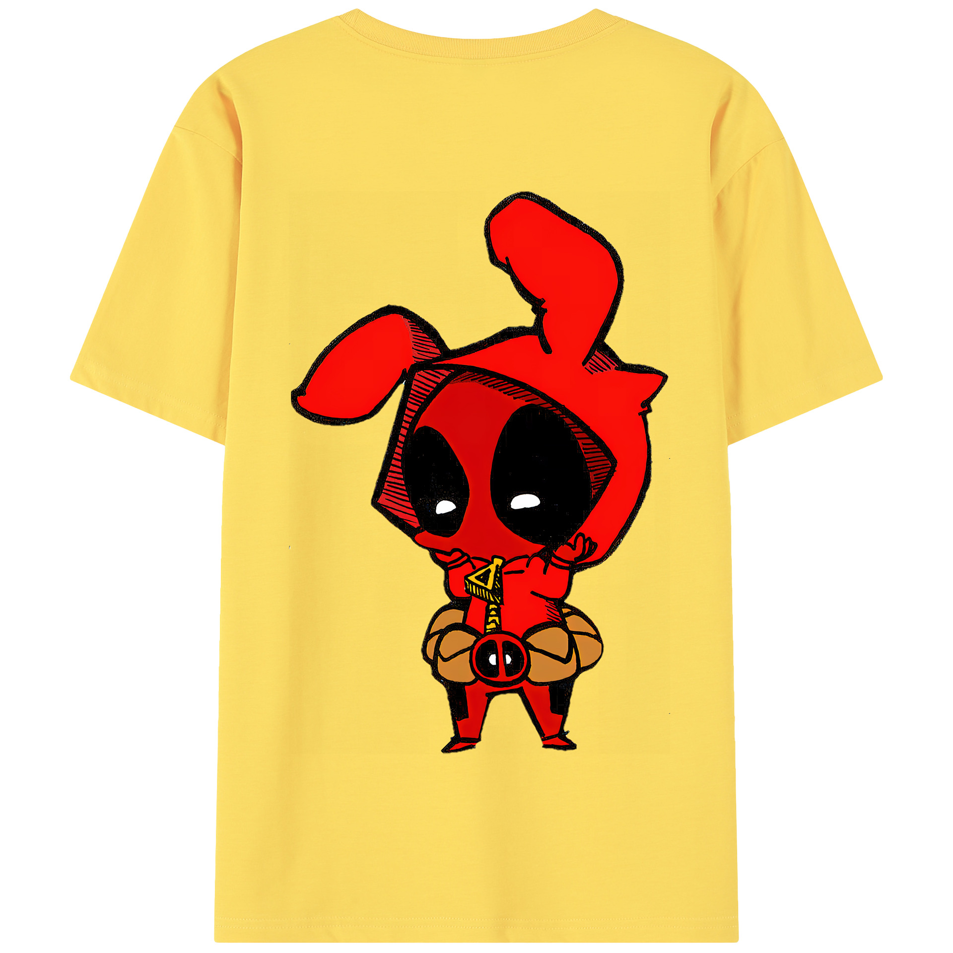 （画像用） Deadpool デッドプール 綿100％半袖Tシャツ（背面プリント）