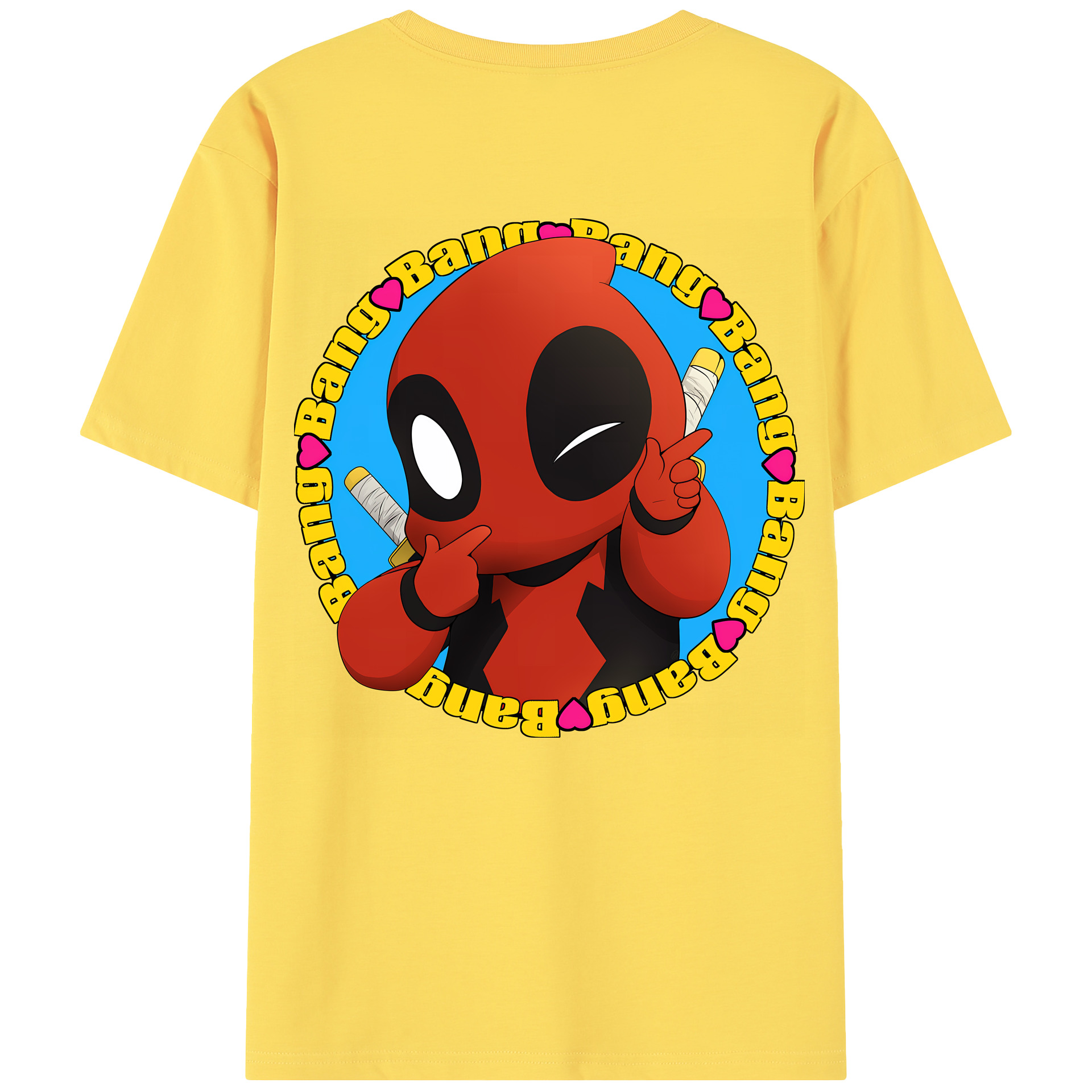 （画像用） Deadpool デッドプール 綿100％半袖Tシャツ（背面プリント）