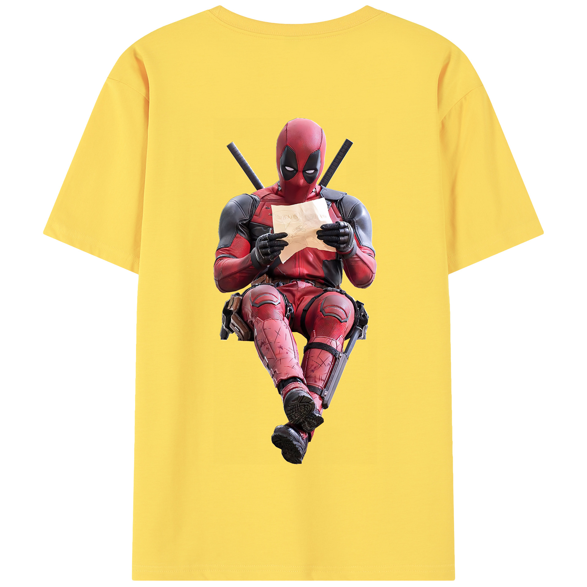 （画像用） Deadpool デッドプール 綿100％半袖Tシャツ（背面プリント）