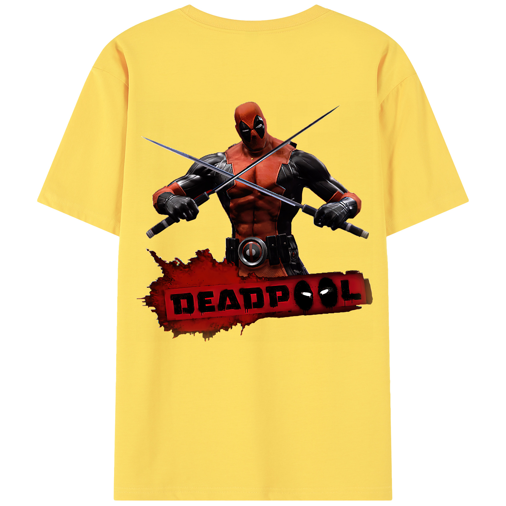 （画像用） Deadpool デッドプール 綿100％半袖Tシャツ（背面プリント）