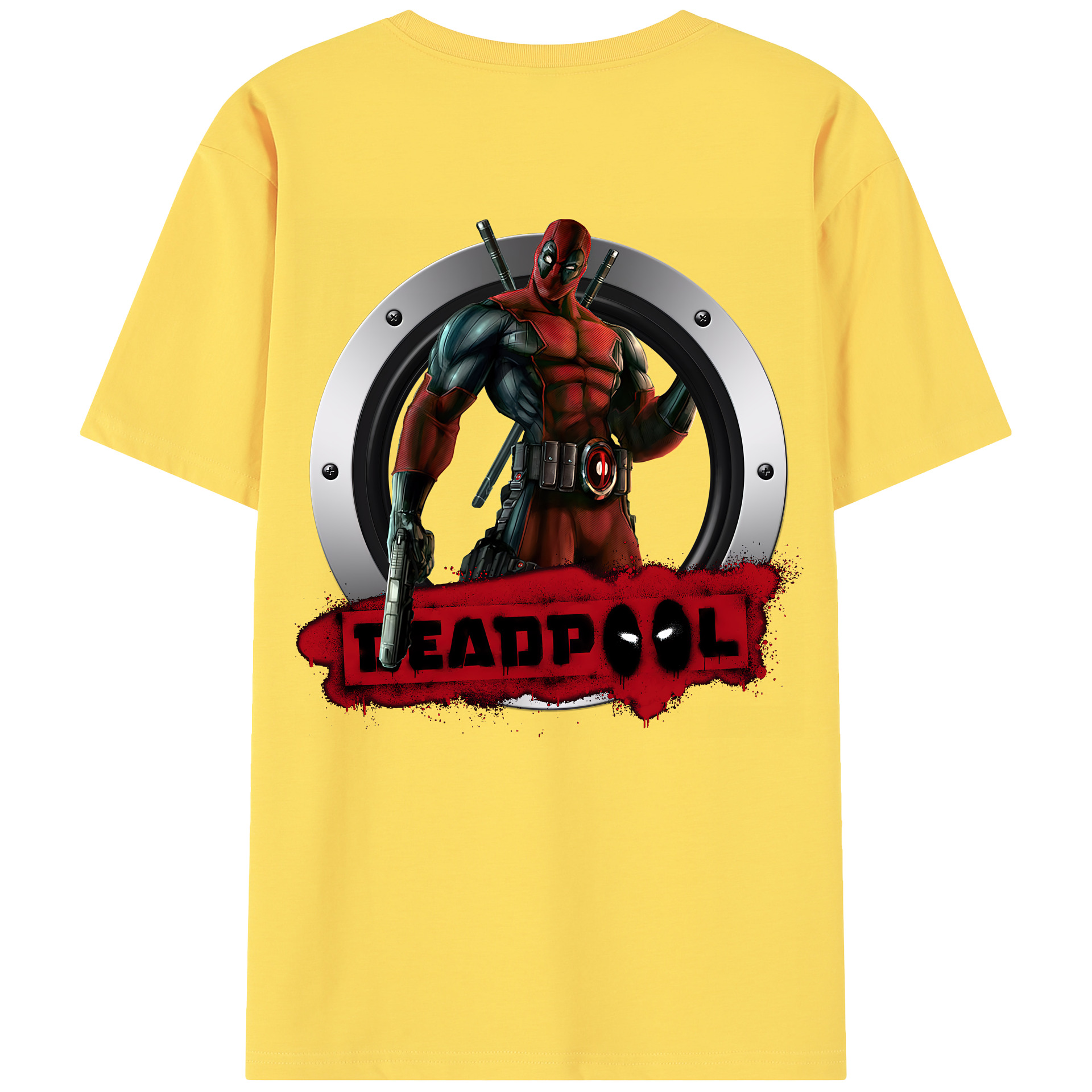 （画像用） Deadpool デッドプール 綿100％半袖Tシャツ（背面プリント）