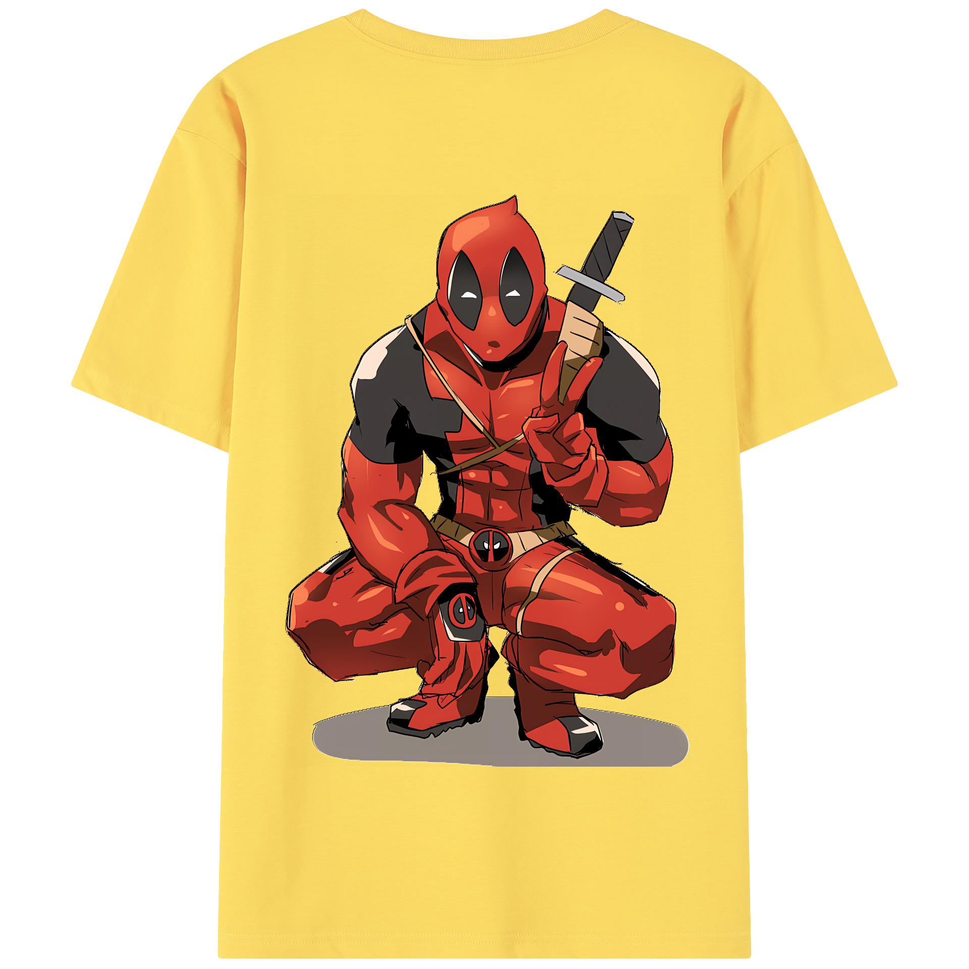 （画像用） Deadpool デッドプール 綿100％半袖Tシャツ（背面プリント）