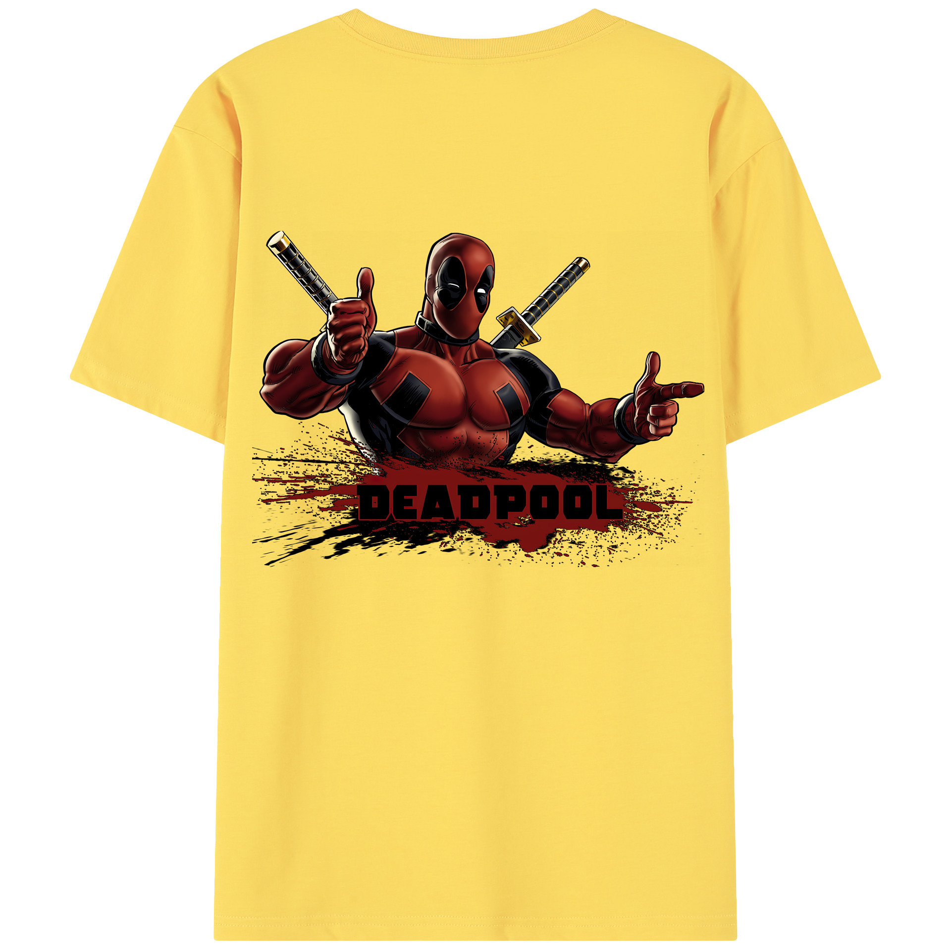 （画像用） Deadpool デッドプール 綿100％半袖Tシャツ（背面プリント）
