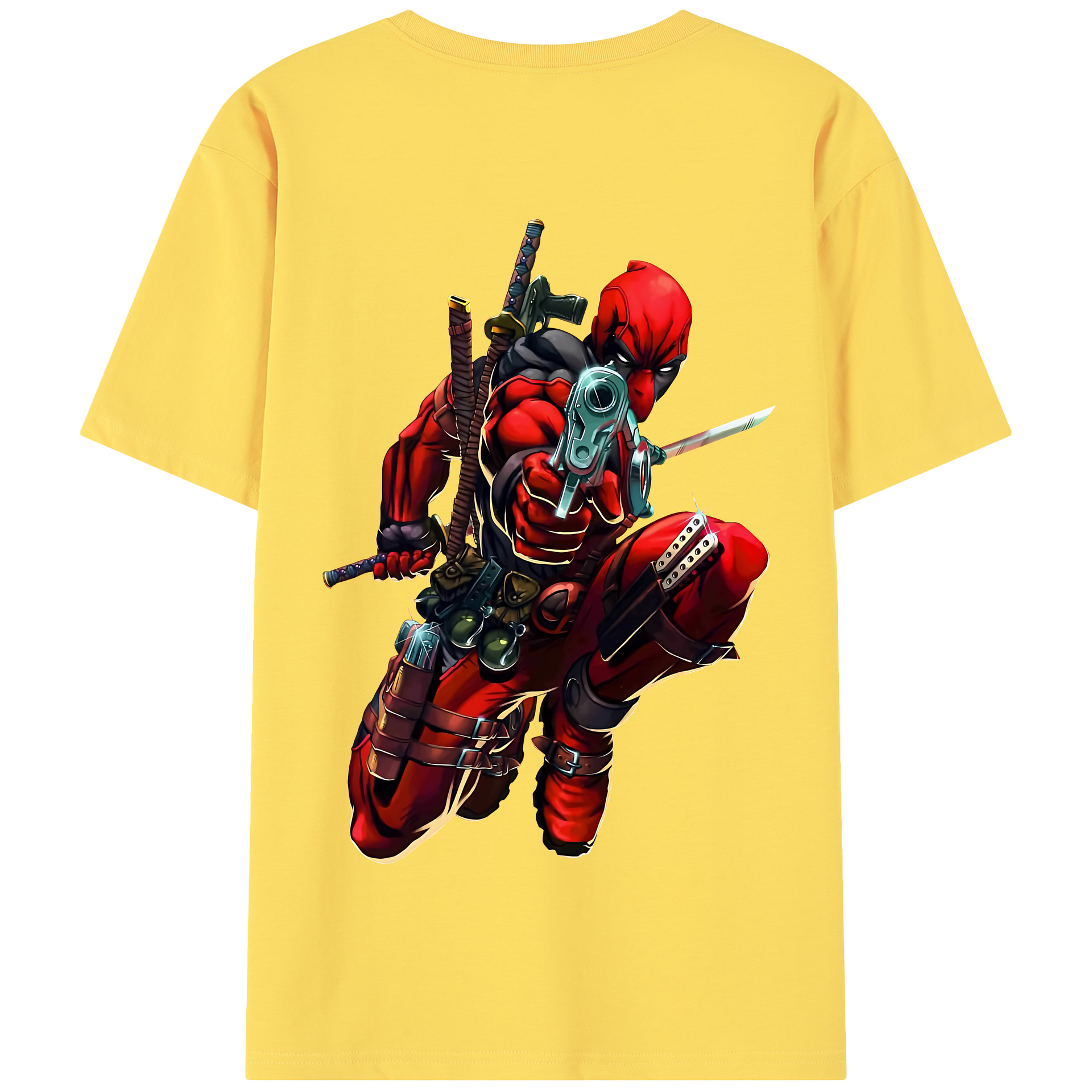 （画像用） Deadpool デッドプール 綿100％半袖Tシャツ（背面プリント）