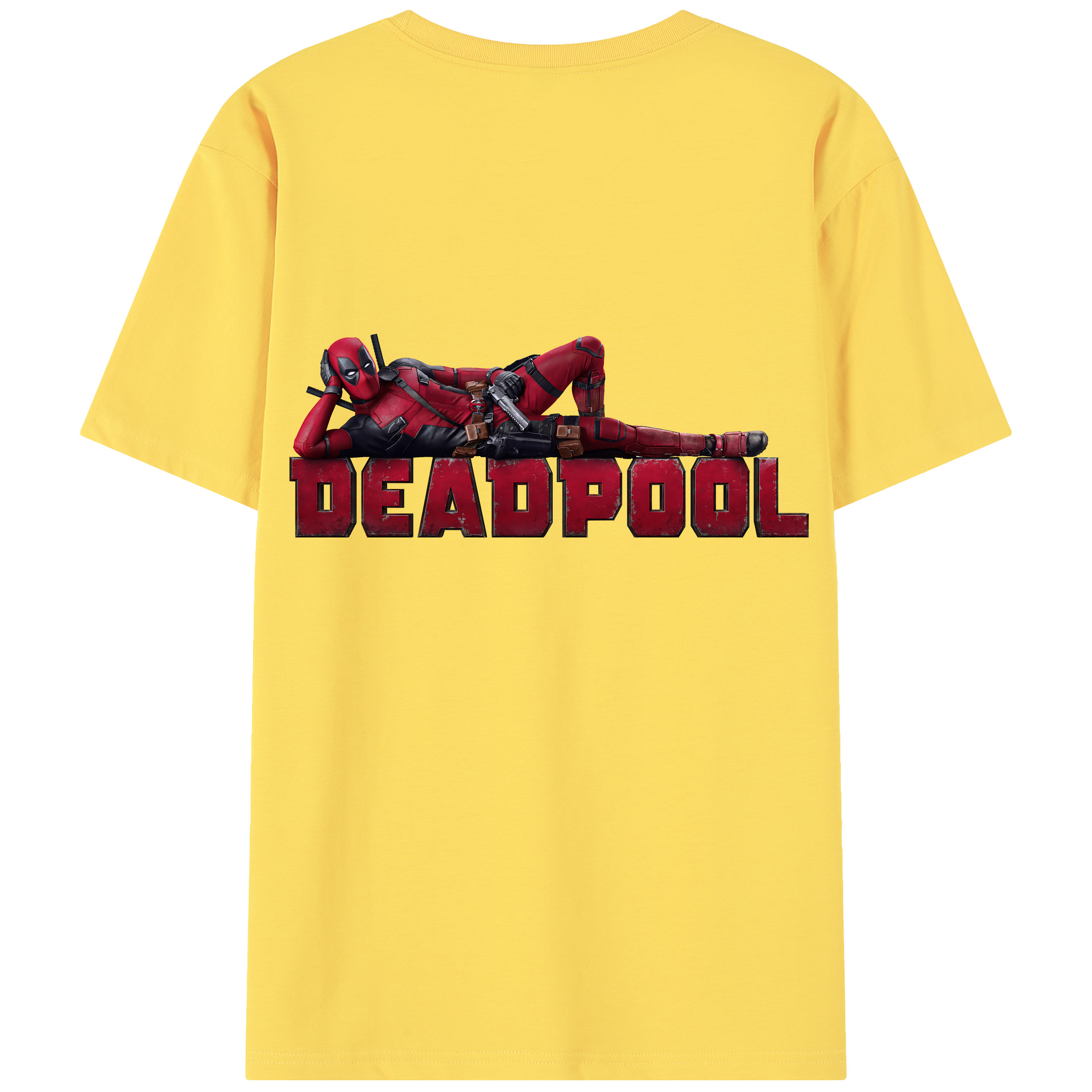 （画像用） Deadpool デッドプール 綿100％半袖Tシャツ（背面プリント）