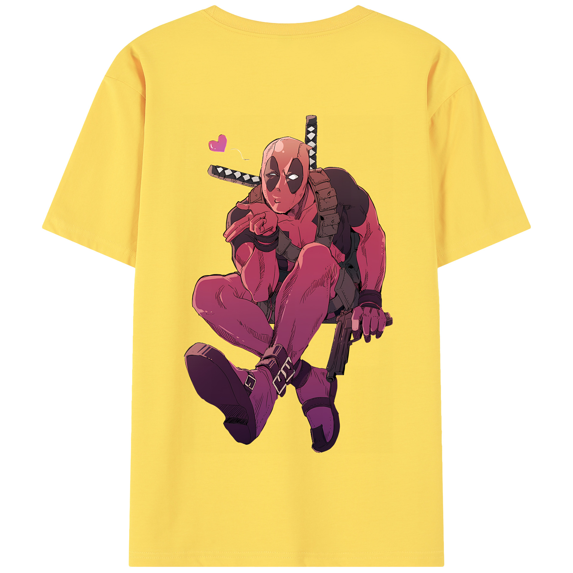 （画像用） Deadpool デッドプール 綿100％半袖Tシャツ（背面プリント）