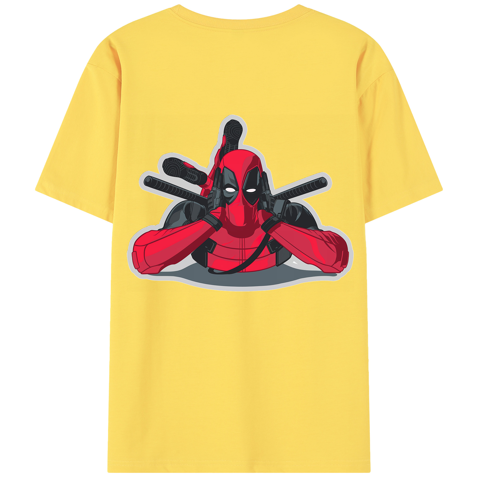 （画像用） Deadpool デッドプール 綿100％半袖Tシャツ（背面プリント）