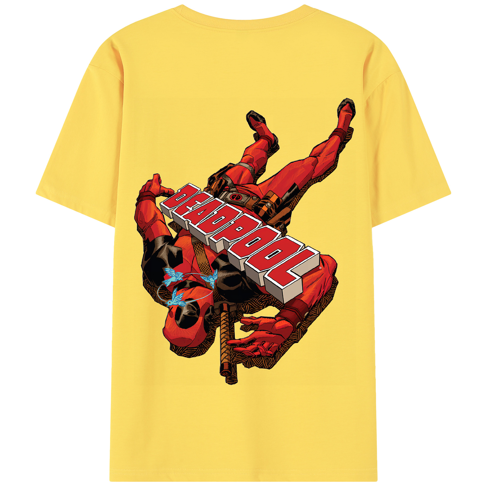 （画像用） Deadpool デッドプール 綿100％半袖Tシャツ（背面プリント）