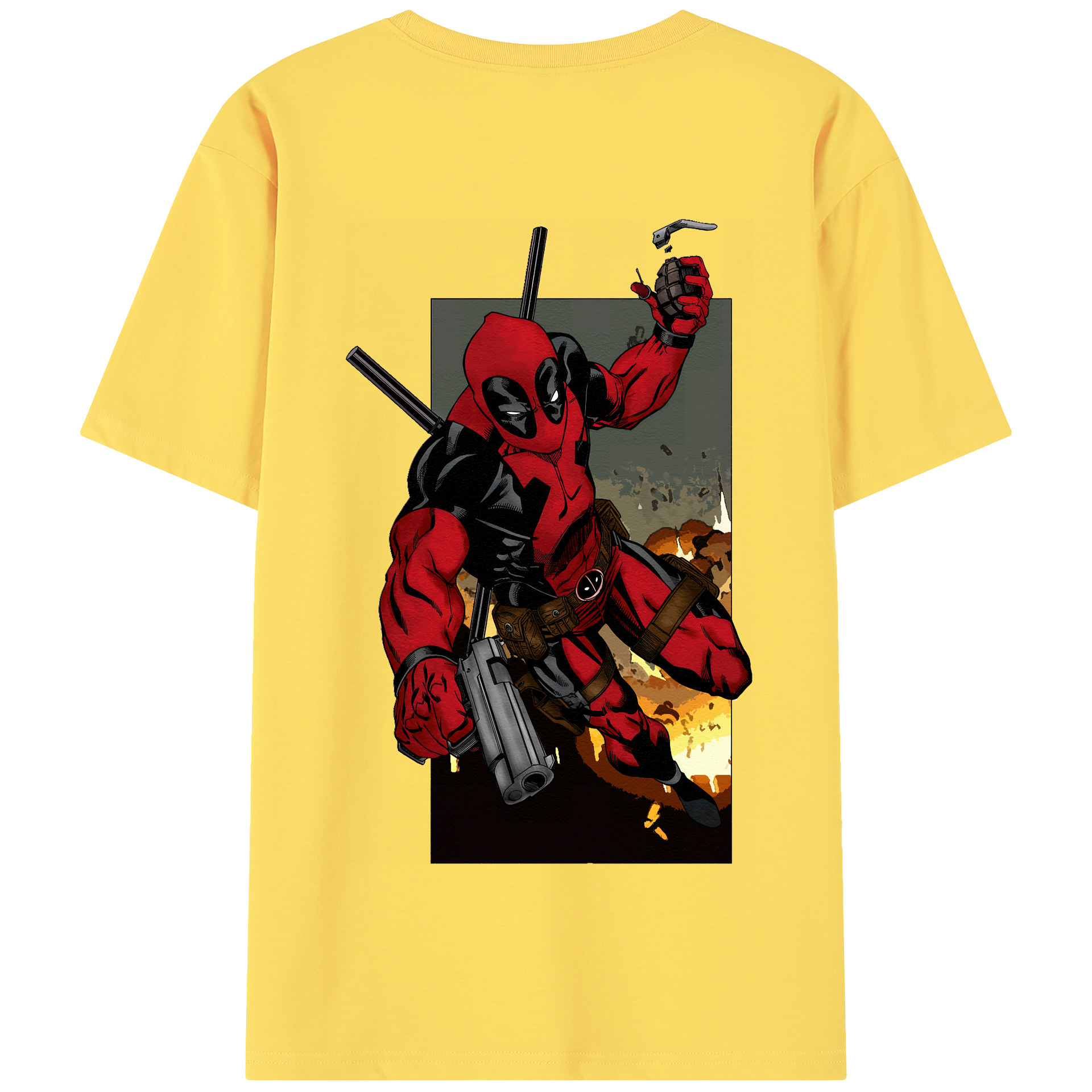 （画像用） Deadpool デッドプール 綿100％半袖Tシャツ（背面プリント）