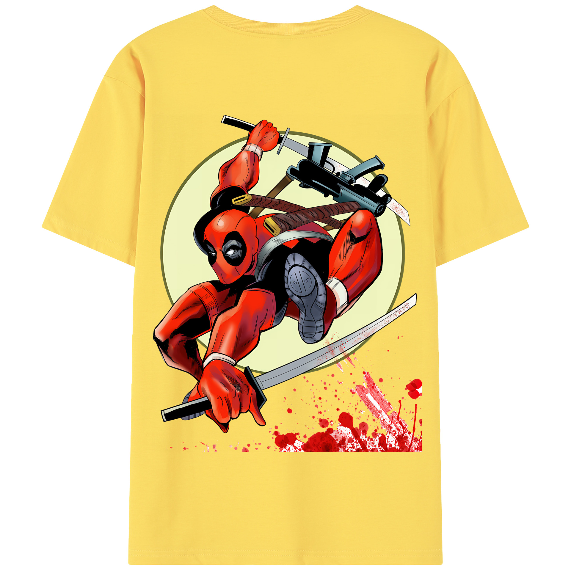 （画像用） Deadpool デッドプール 綿100％半袖Tシャツ（背面プリント）