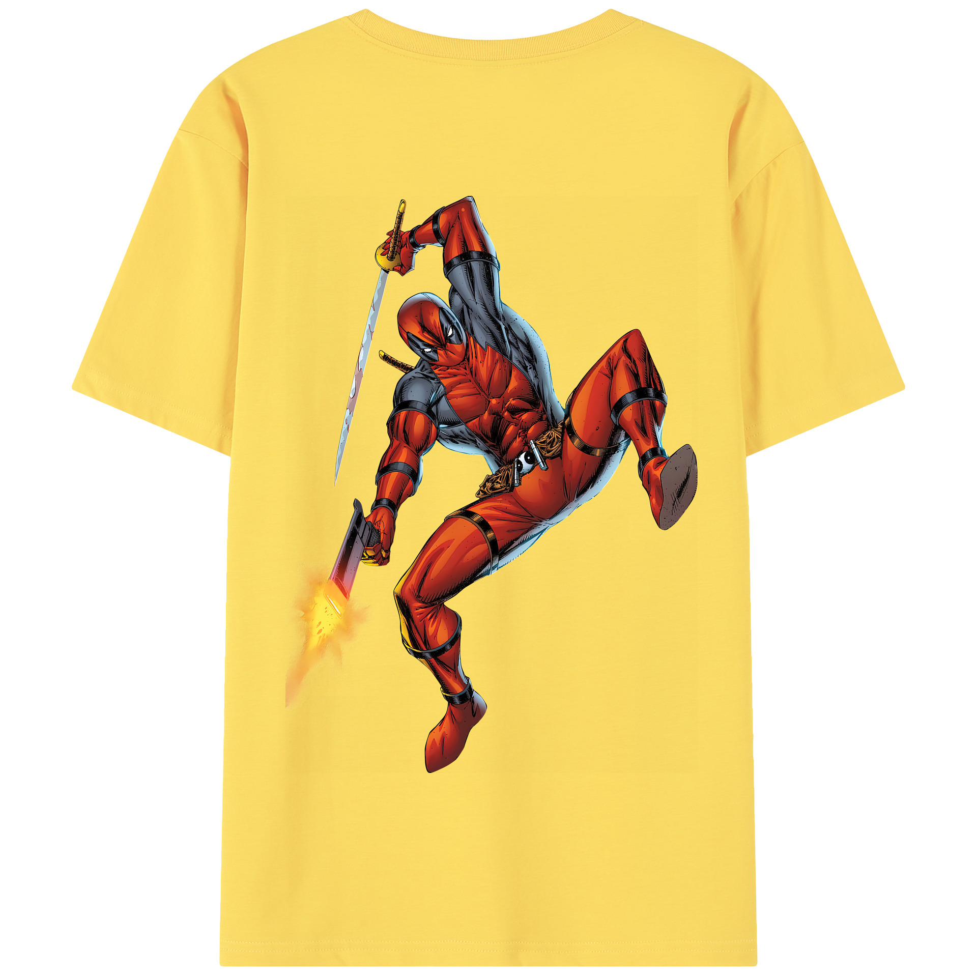 （画像用） Deadpool デッドプール 綿100％半袖Tシャツ（背面プリント）
