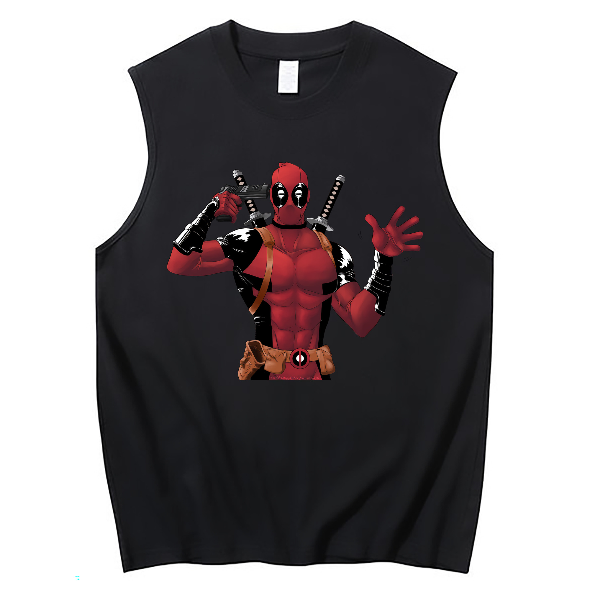 （画像用） Deadpool デッドプール コットン100％タンクトップ（フロントプリント）