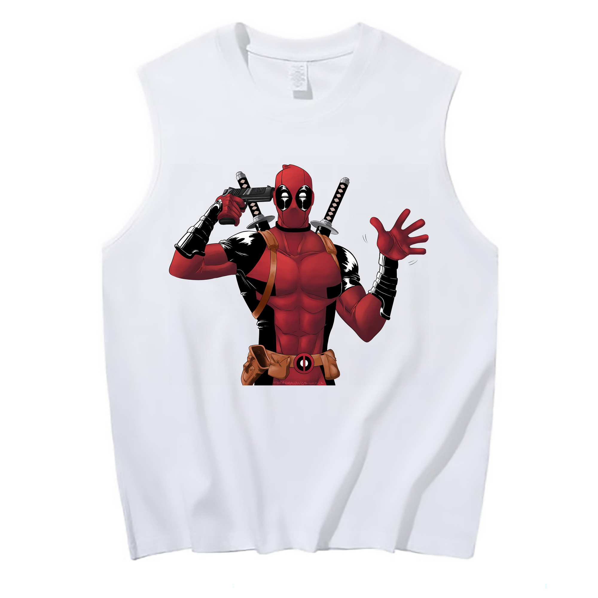 （画像用） Deadpool デッドプール コットン100％タンクトップ（フロントプリント）
