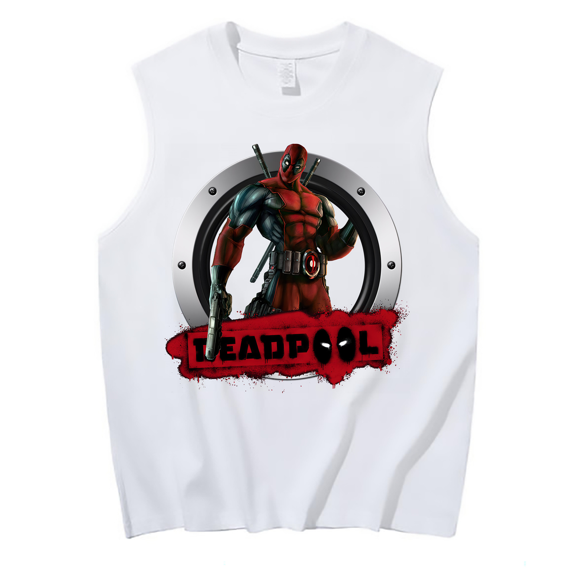 （画像用） Deadpool デッドプール コットン100％タンクトップ（フロントプリント）