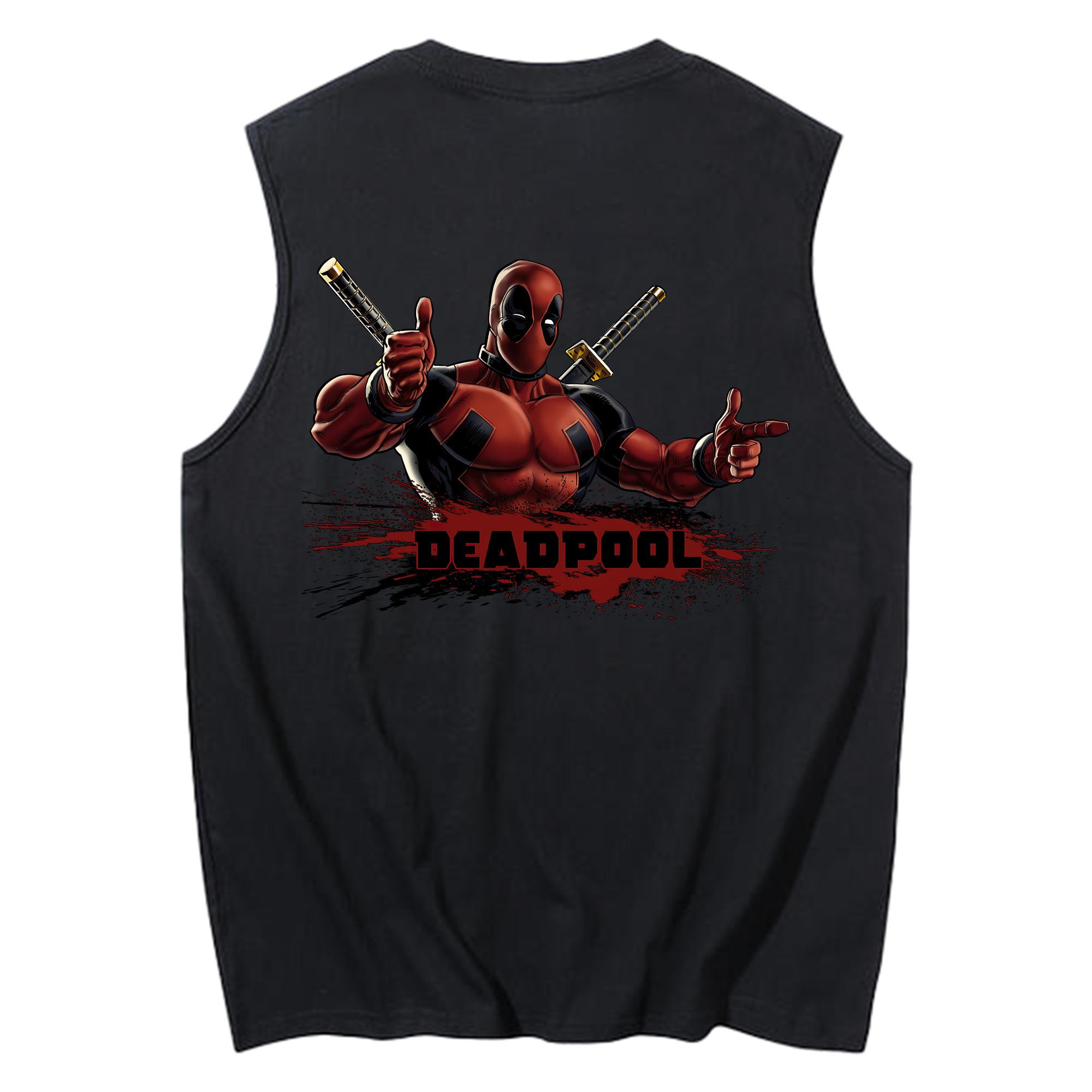 （画像用） Deadpool デッドプール コットン100％タンクトップ（背面プリント）