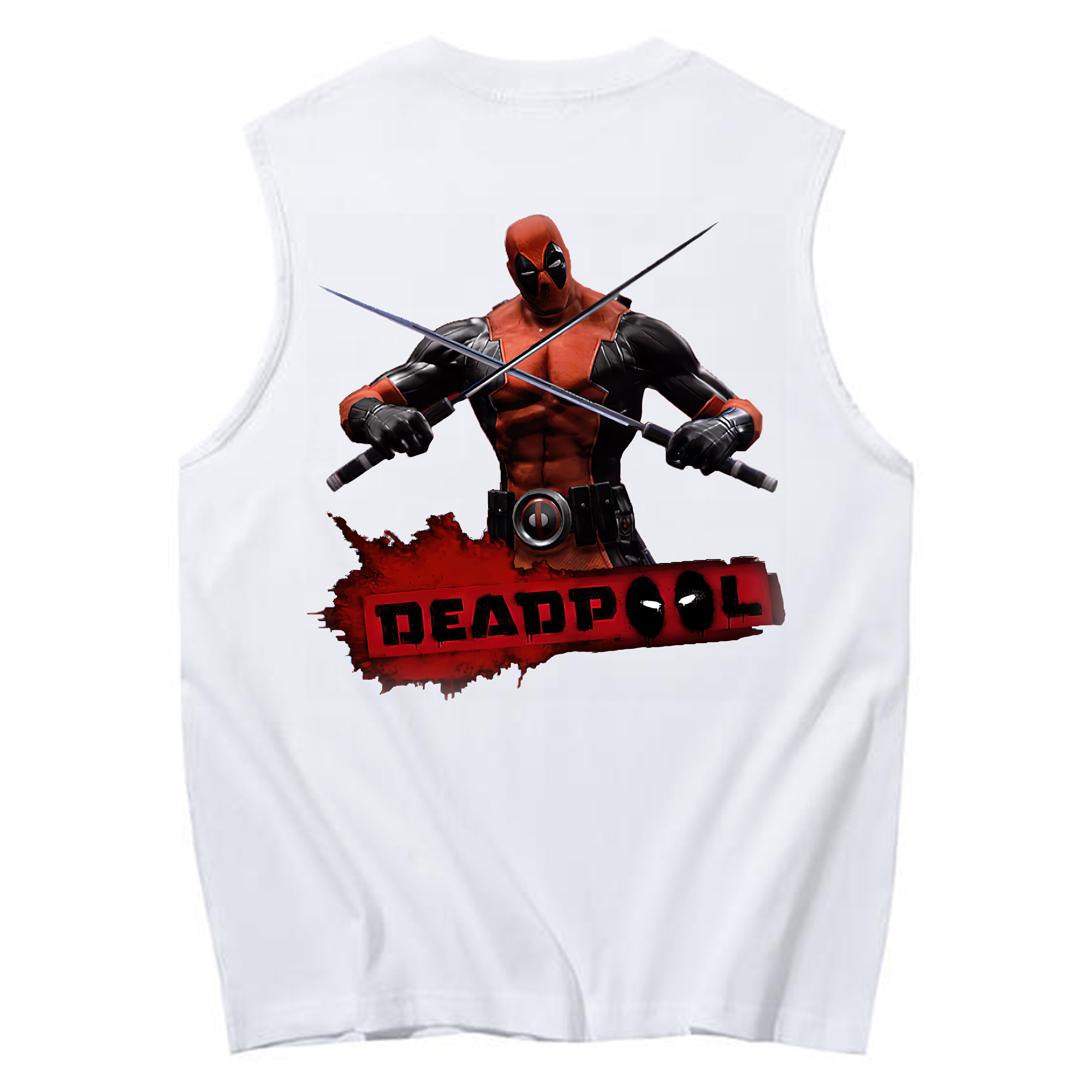 （画像用） Deadpool デッドプール コットン100％タンクトップ（背面プリント）