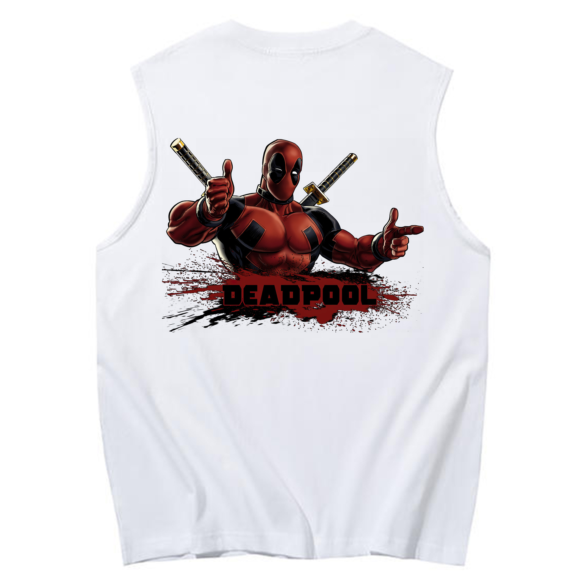 （画像用） Deadpool デッドプール コットン100％タンクトップ（背面プリント）