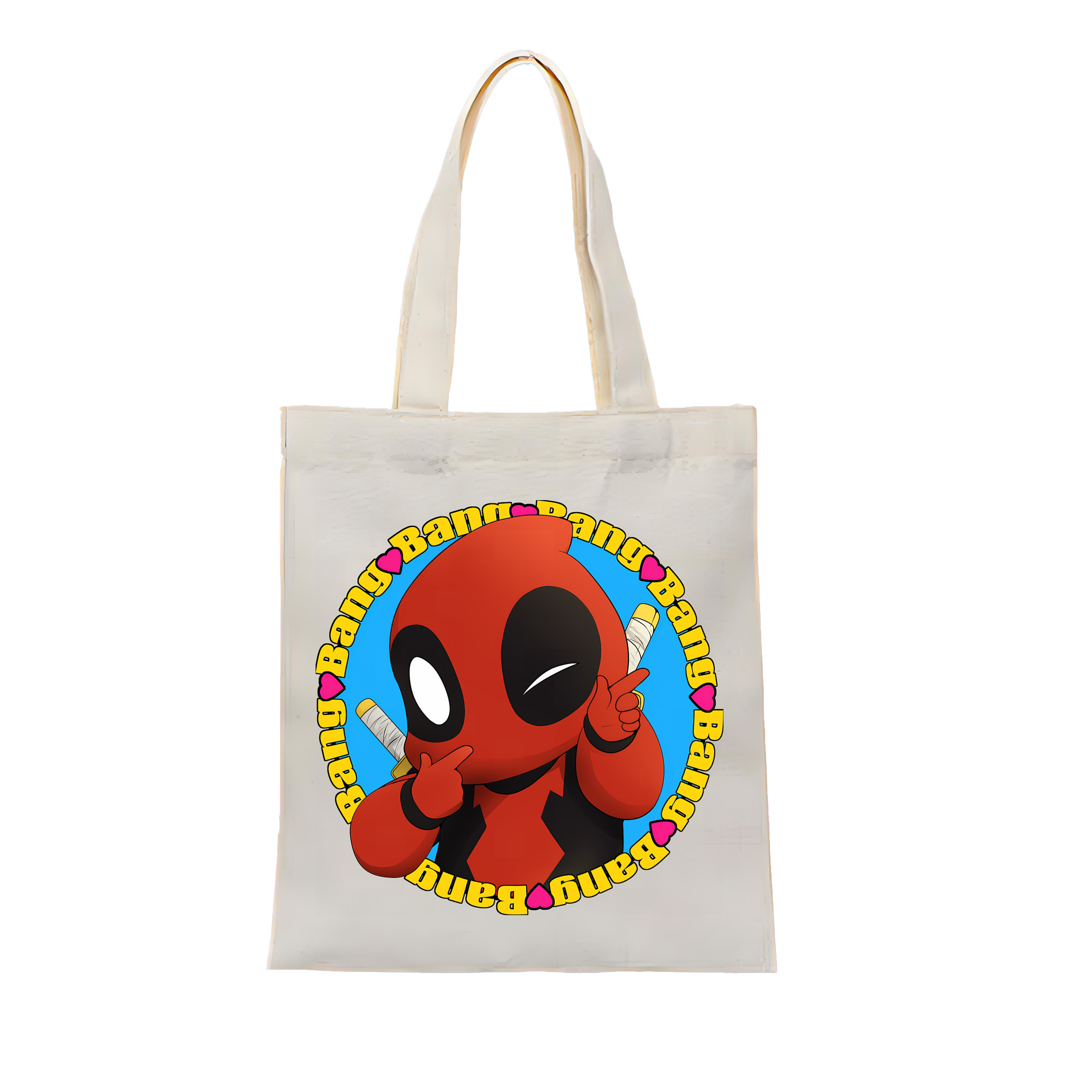 （画像用） Deadpool デッドプール 縦型キャンバス生地手提げバッグ　トートバッグ