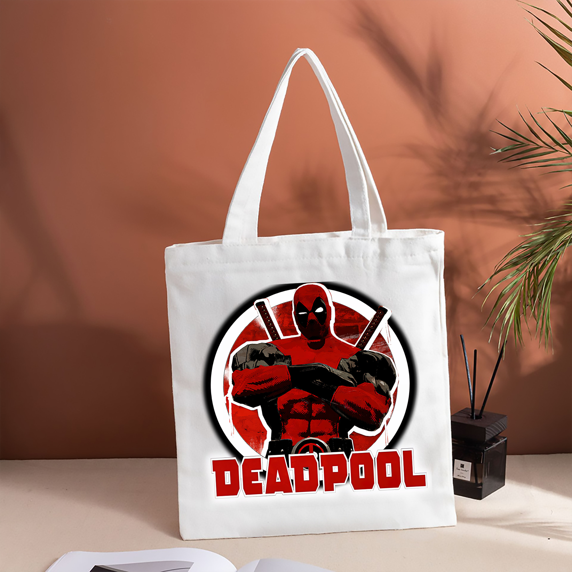 Deadpool デッドプール 縦型キャンバス生地手提げバッグ　トートバッグ