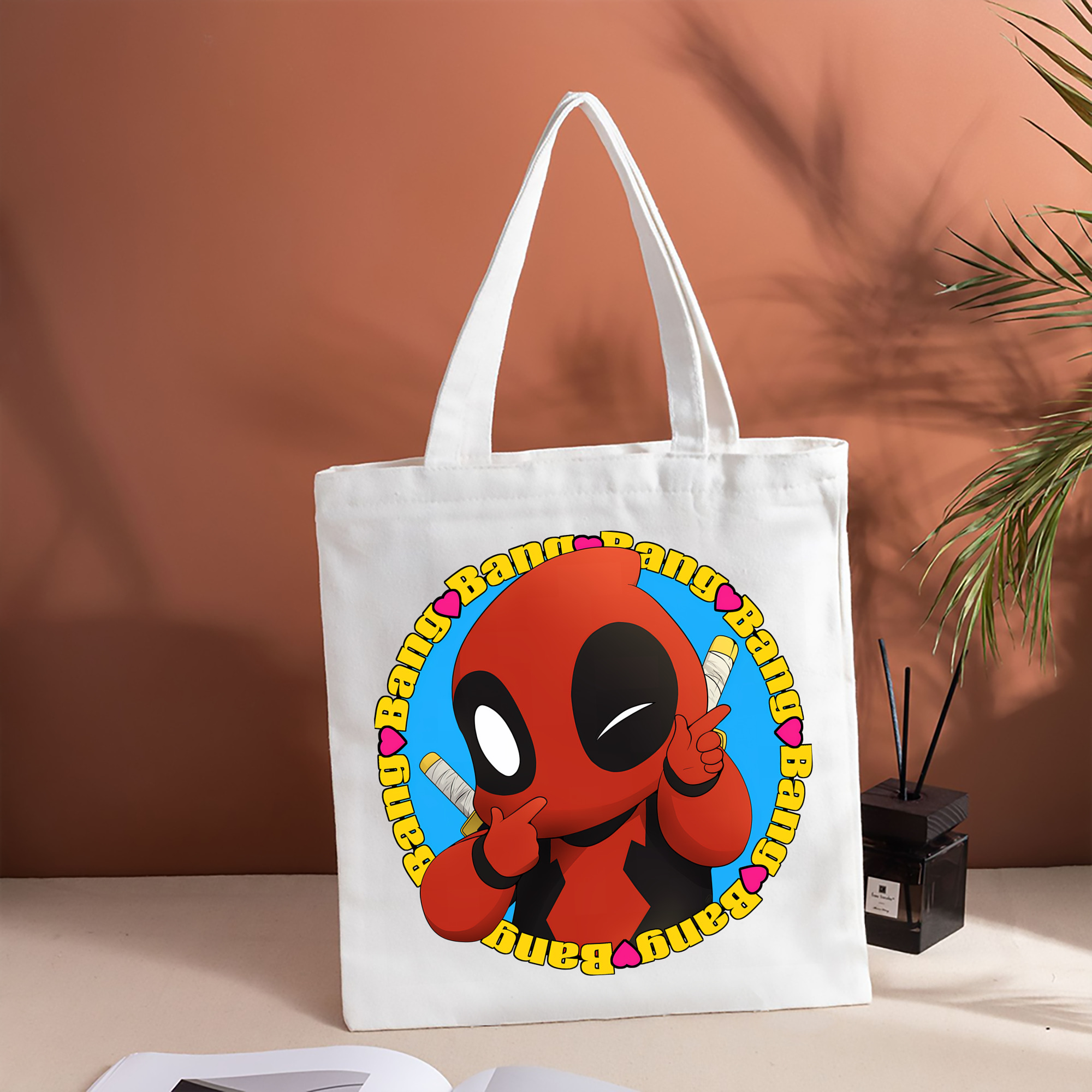 Deadpool デッドプール 縦型キャンバス生地手提げバッグ　トートバッグ