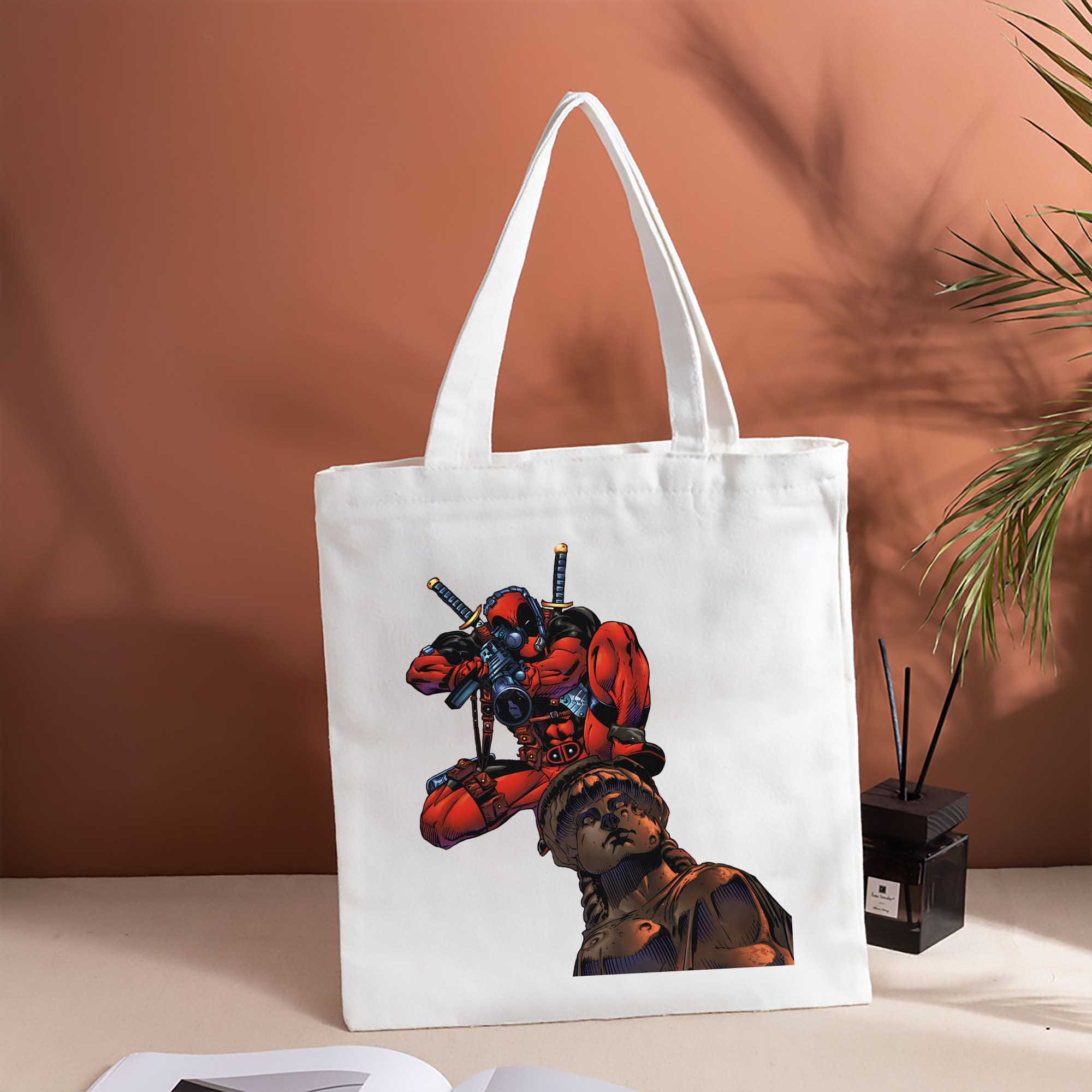 Deadpool デッドプール 縦型キャンバス生地手提げバッグ　トートバッグ