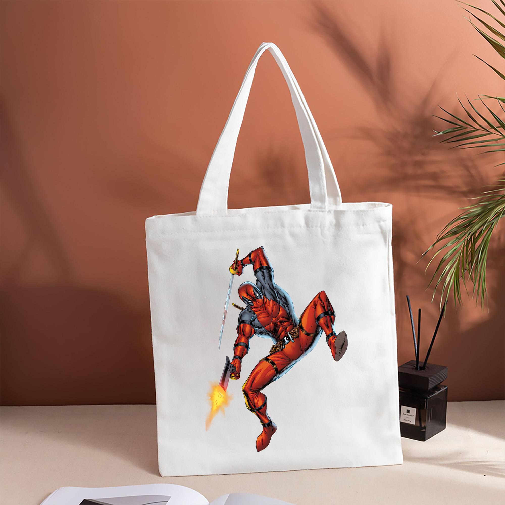 Deadpool デッドプール 縦型キャンバス生地手提げバッグ　トートバッグ