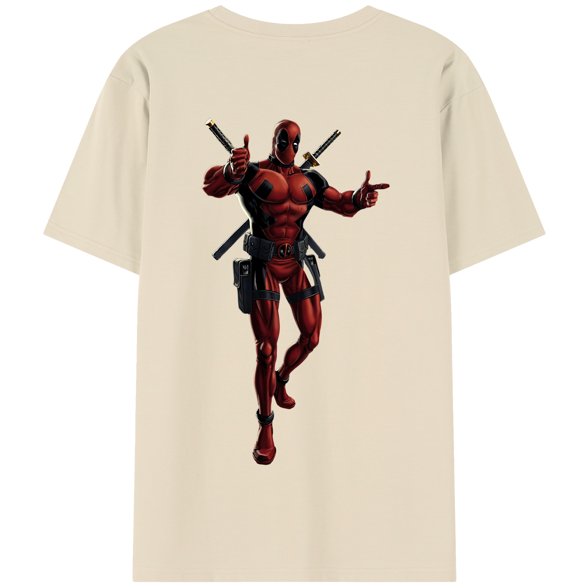（画像用） Deadpool デッドプール 綿100％半袖Tシャツ（背面プリント）