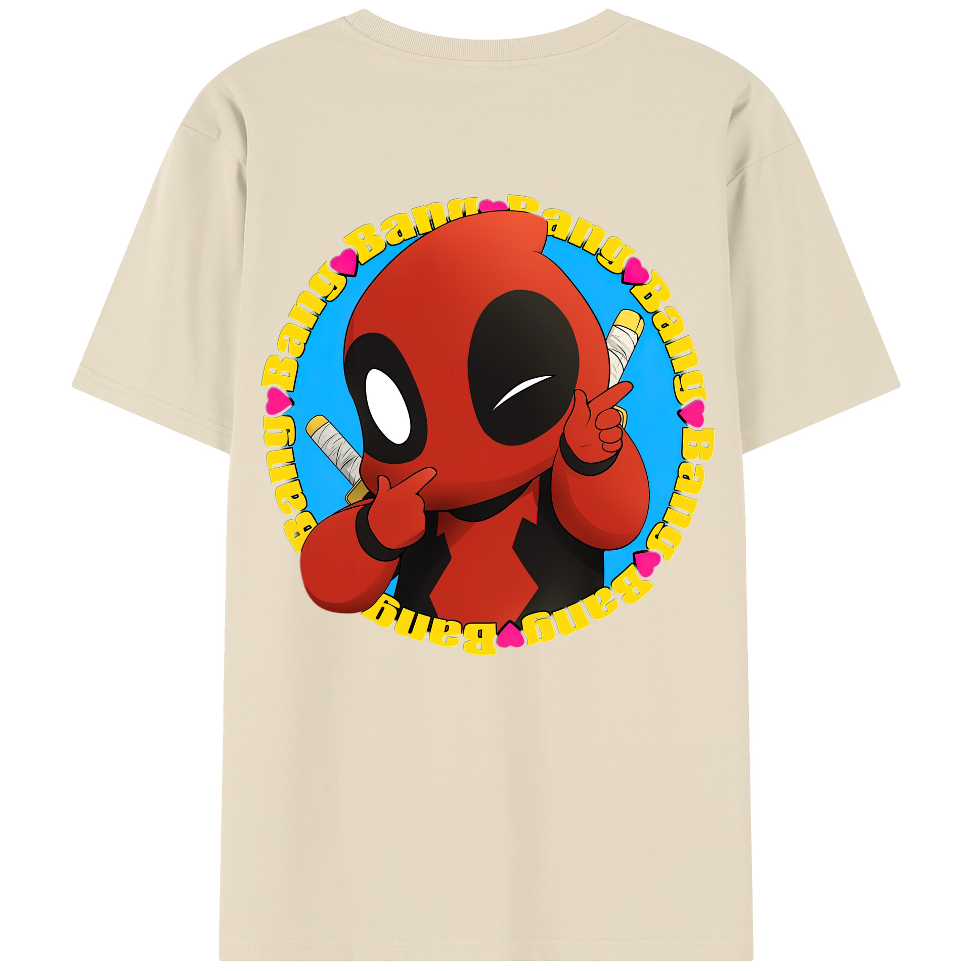 （画像用） Deadpool デッドプール 綿100％半袖Tシャツ（背面プリント）