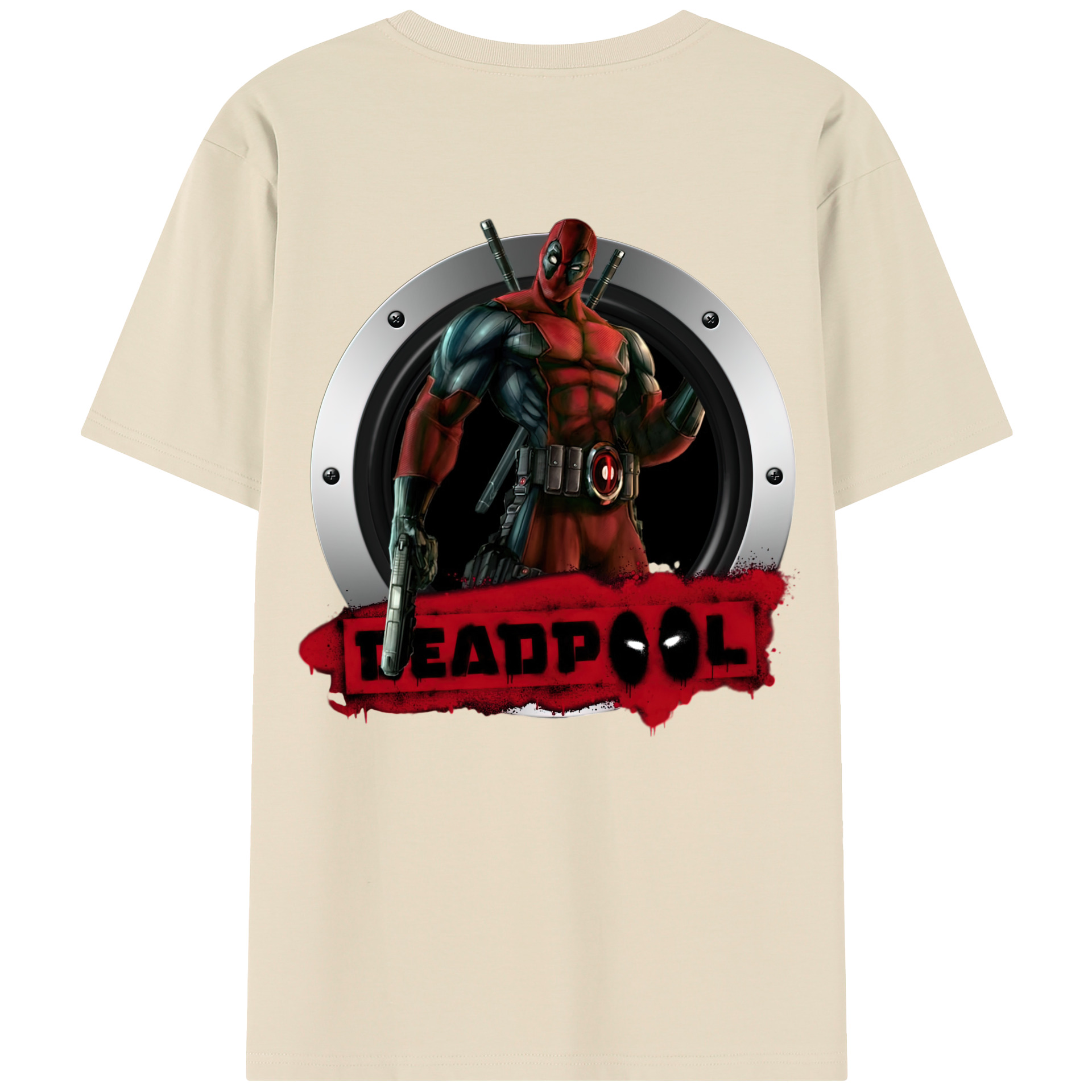 （画像用） Deadpool デッドプール 綿100％半袖Tシャツ（背面プリント）
