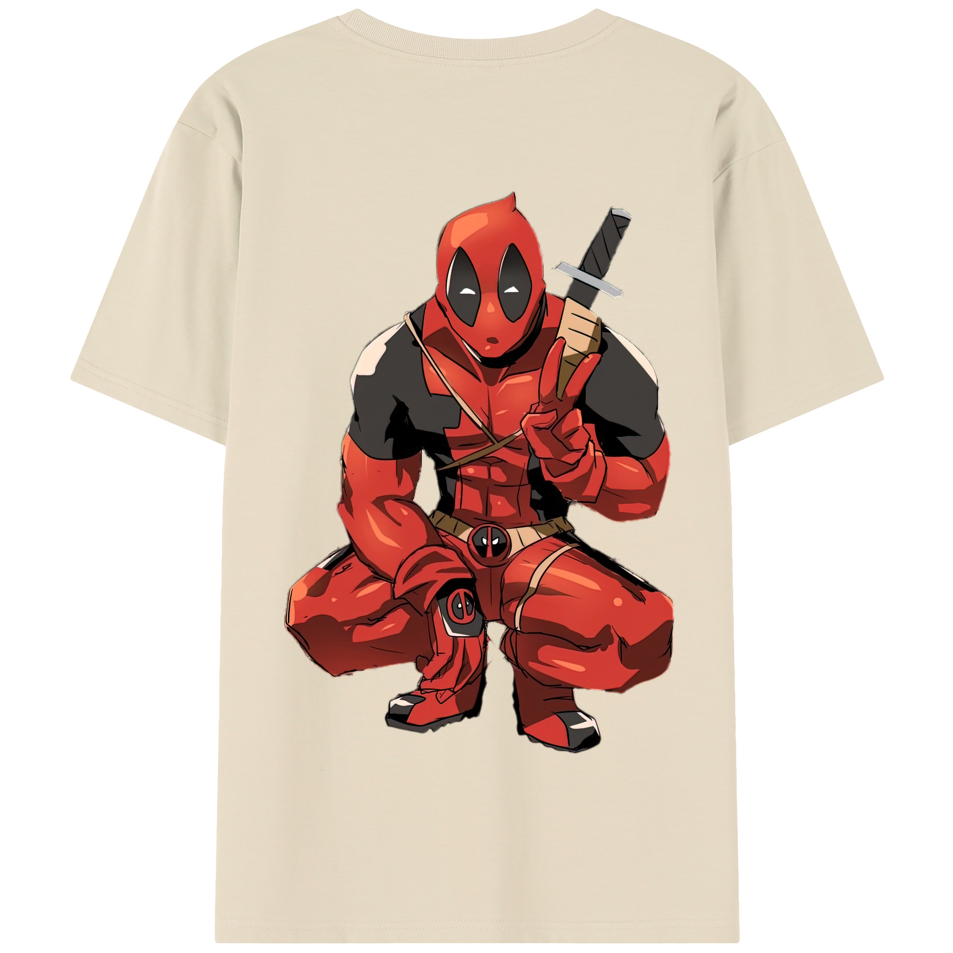 （画像用） Deadpool デッドプール 綿100％半袖Tシャツ（背面プリント）