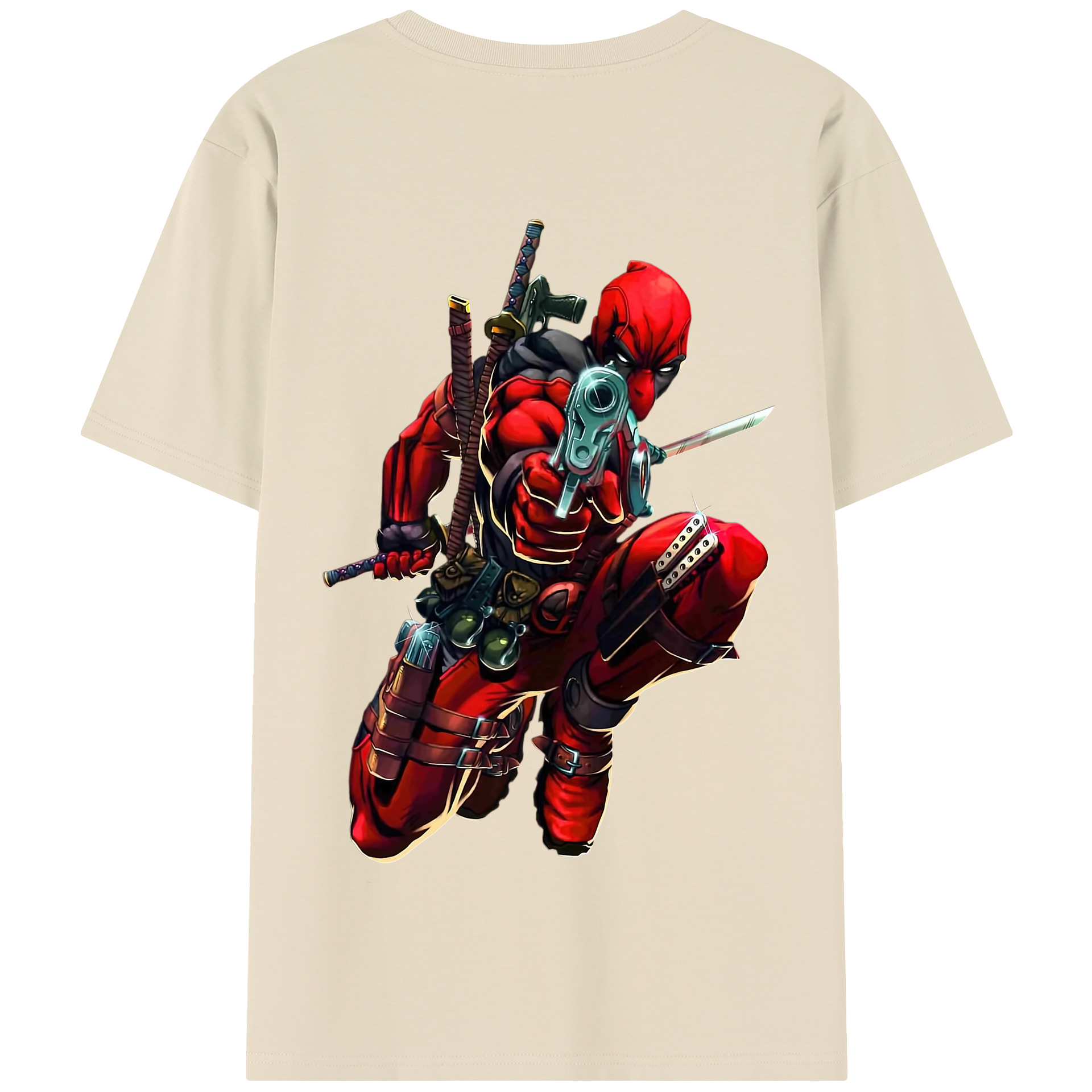 （画像用） Deadpool デッドプール 綿100％半袖Tシャツ（背面プリント）