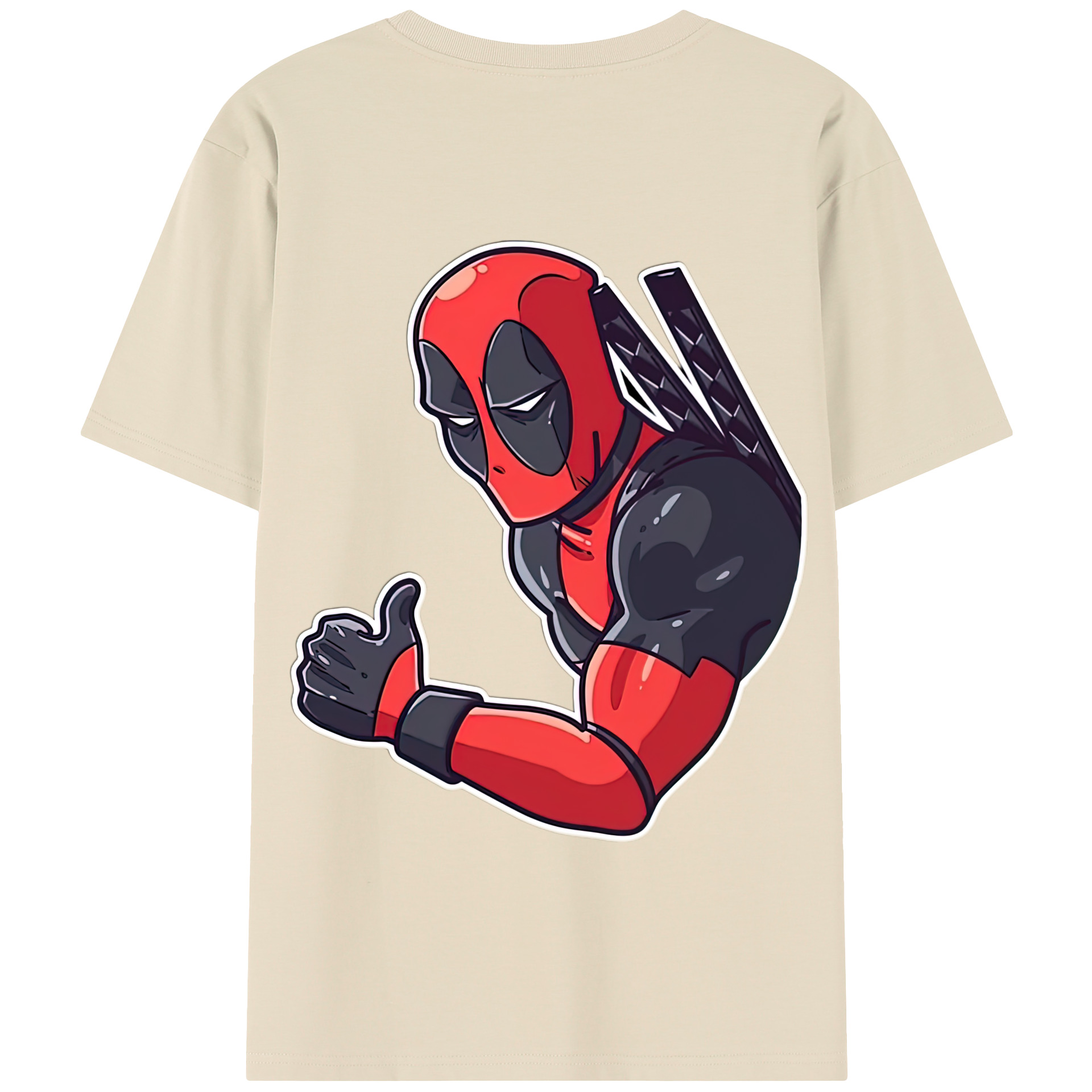 （画像用） Deadpool デッドプール 綿100％半袖Tシャツ（背面プリント）