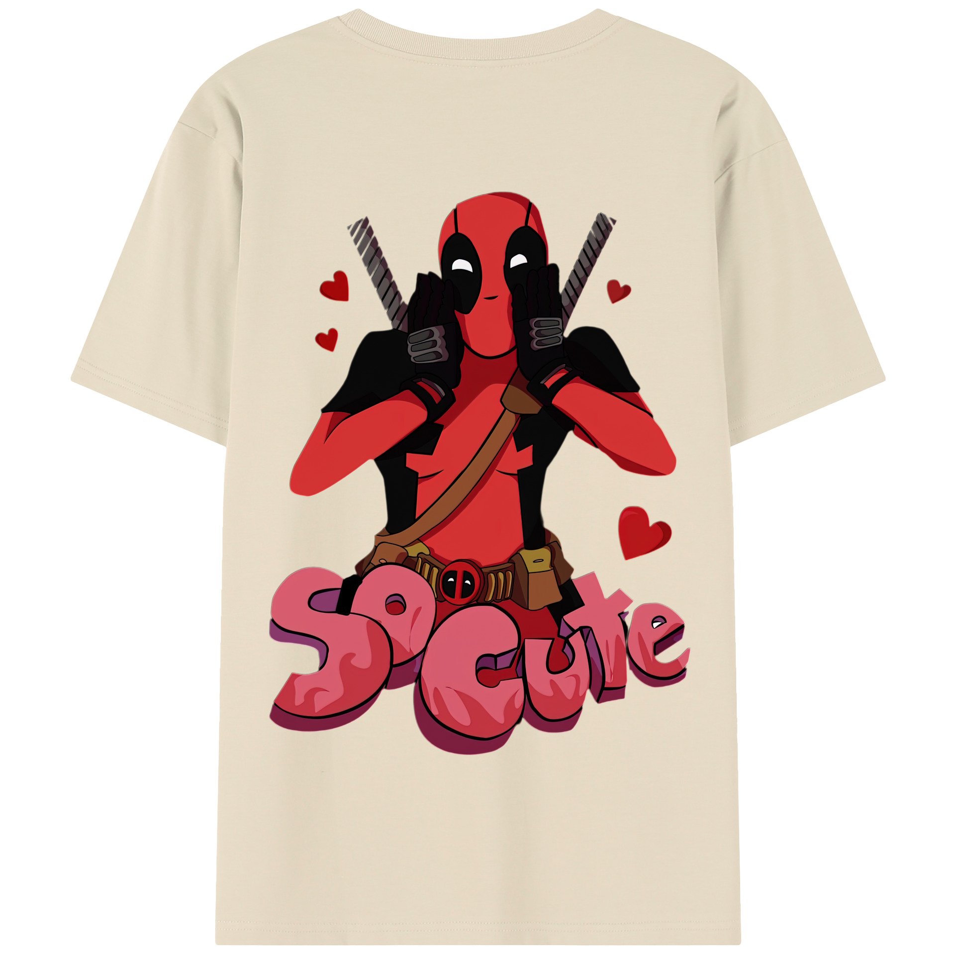 （画像用） Deadpool デッドプール 綿100％半袖Tシャツ（背面プリント）
