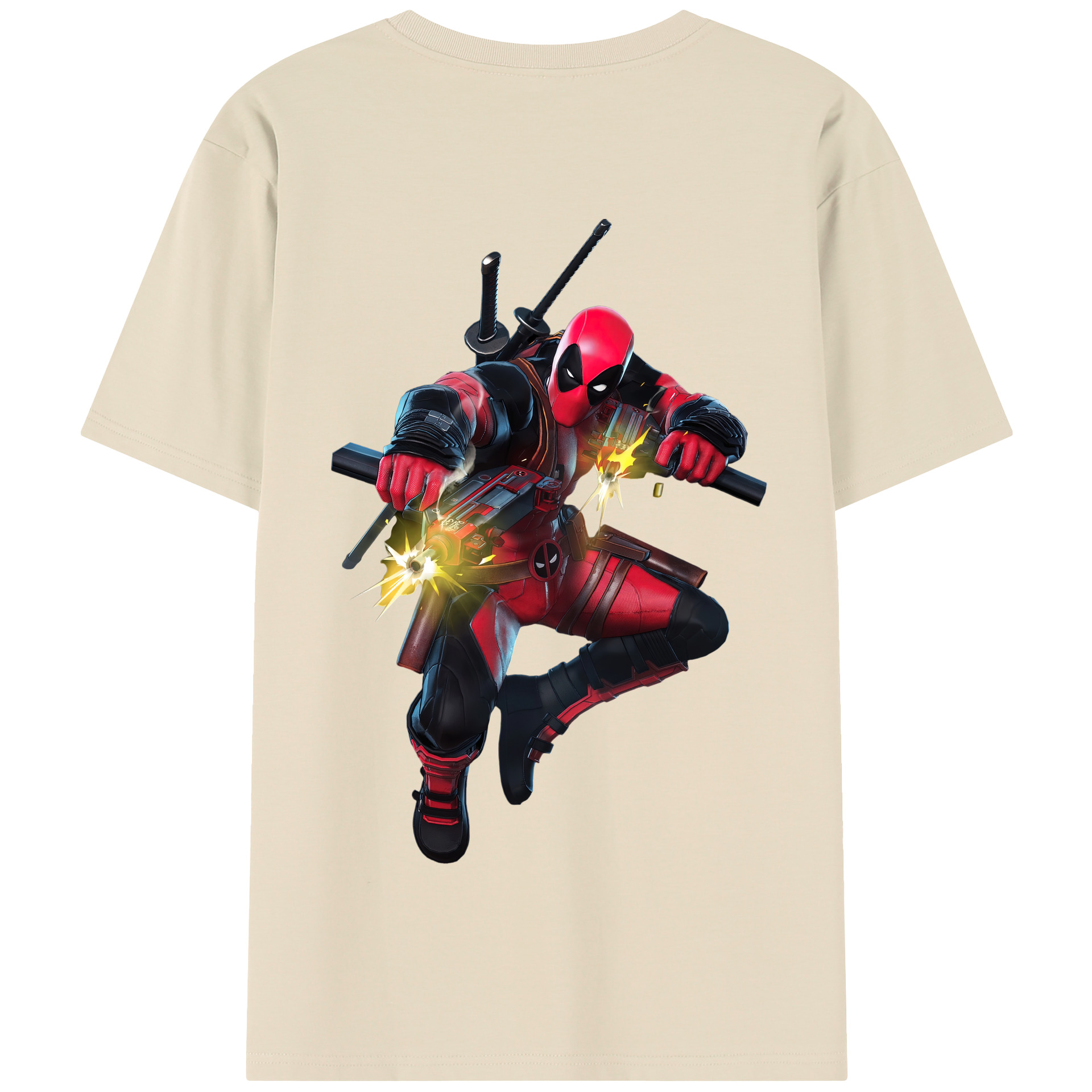 （画像用） Deadpool デッドプール 綿100％半袖Tシャツ（背面プリント）