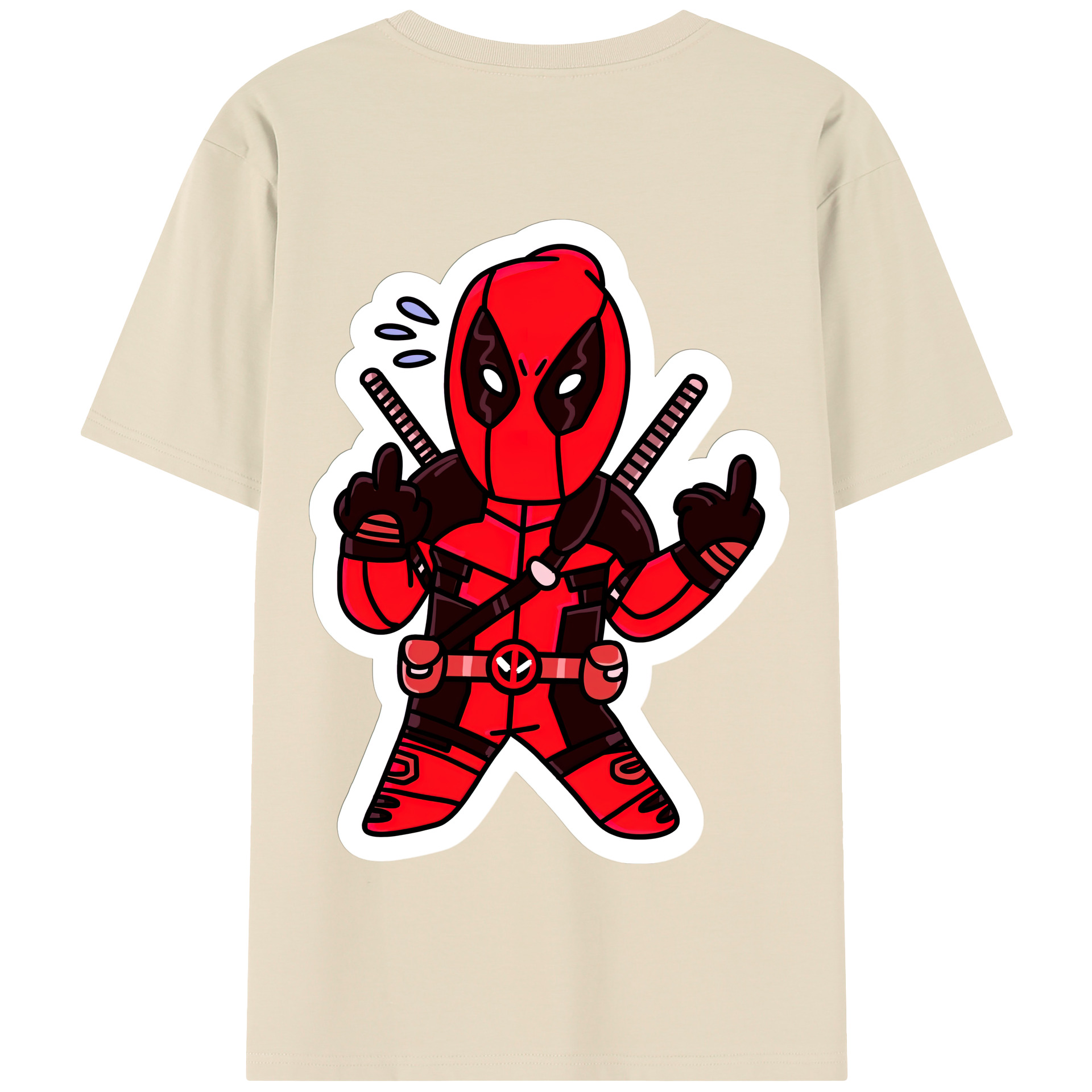 （画像用） Deadpool デッドプール 綿100％半袖Tシャツ（背面プリント）