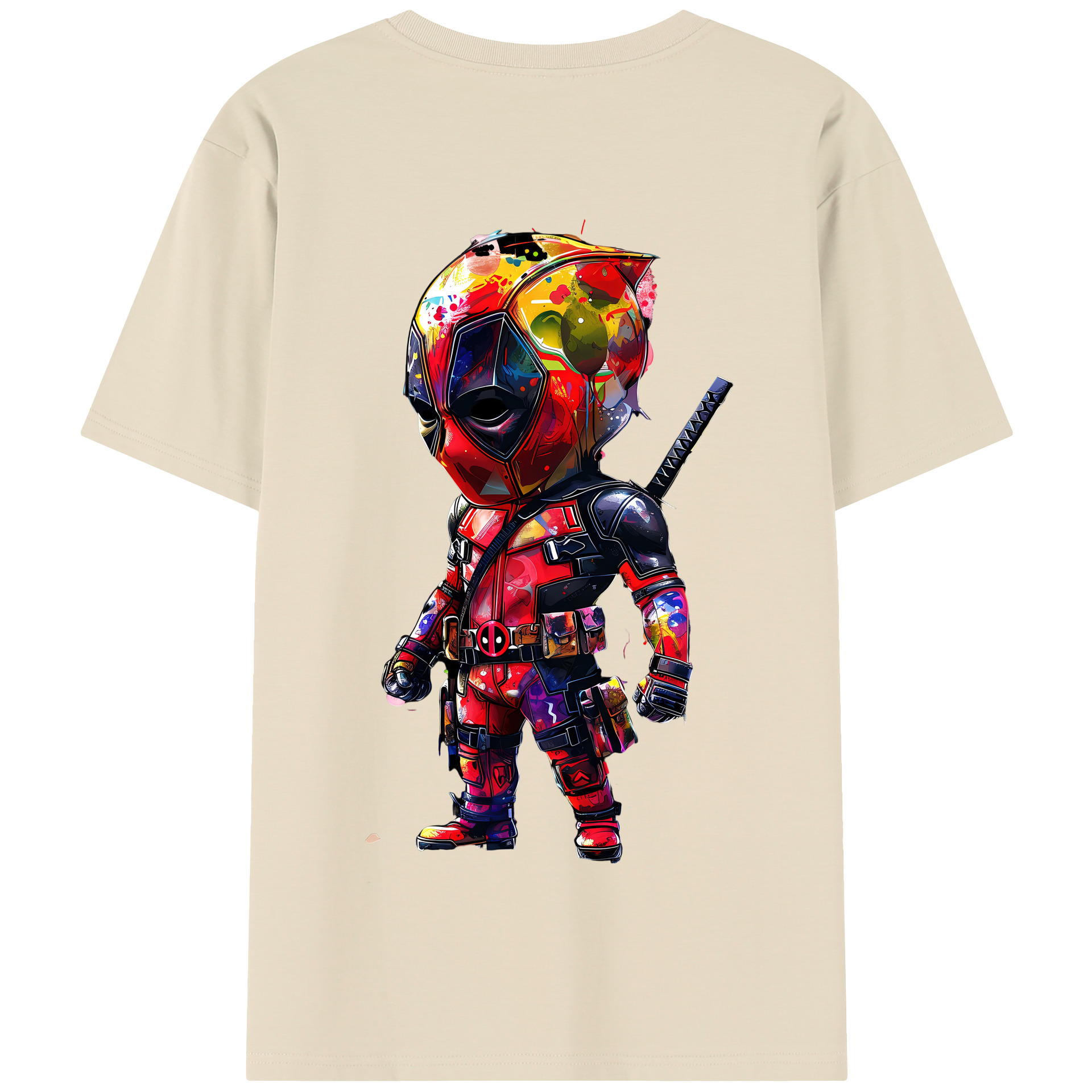 （画像用） Deadpool デッドプール 綿100％半袖Tシャツ（背面プリント）