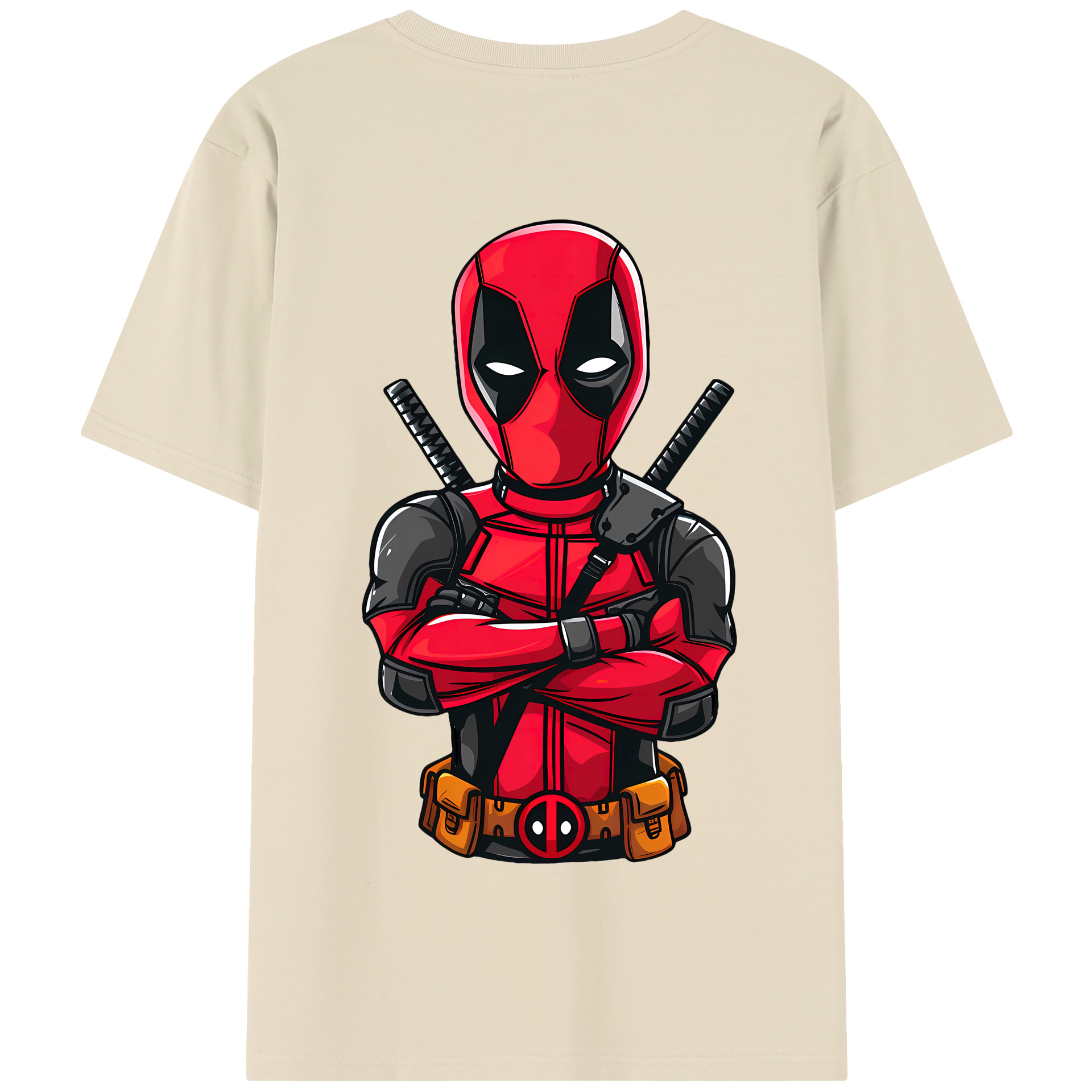 （画像用） Deadpool デッドプール 綿100％半袖Tシャツ（背面プリント）