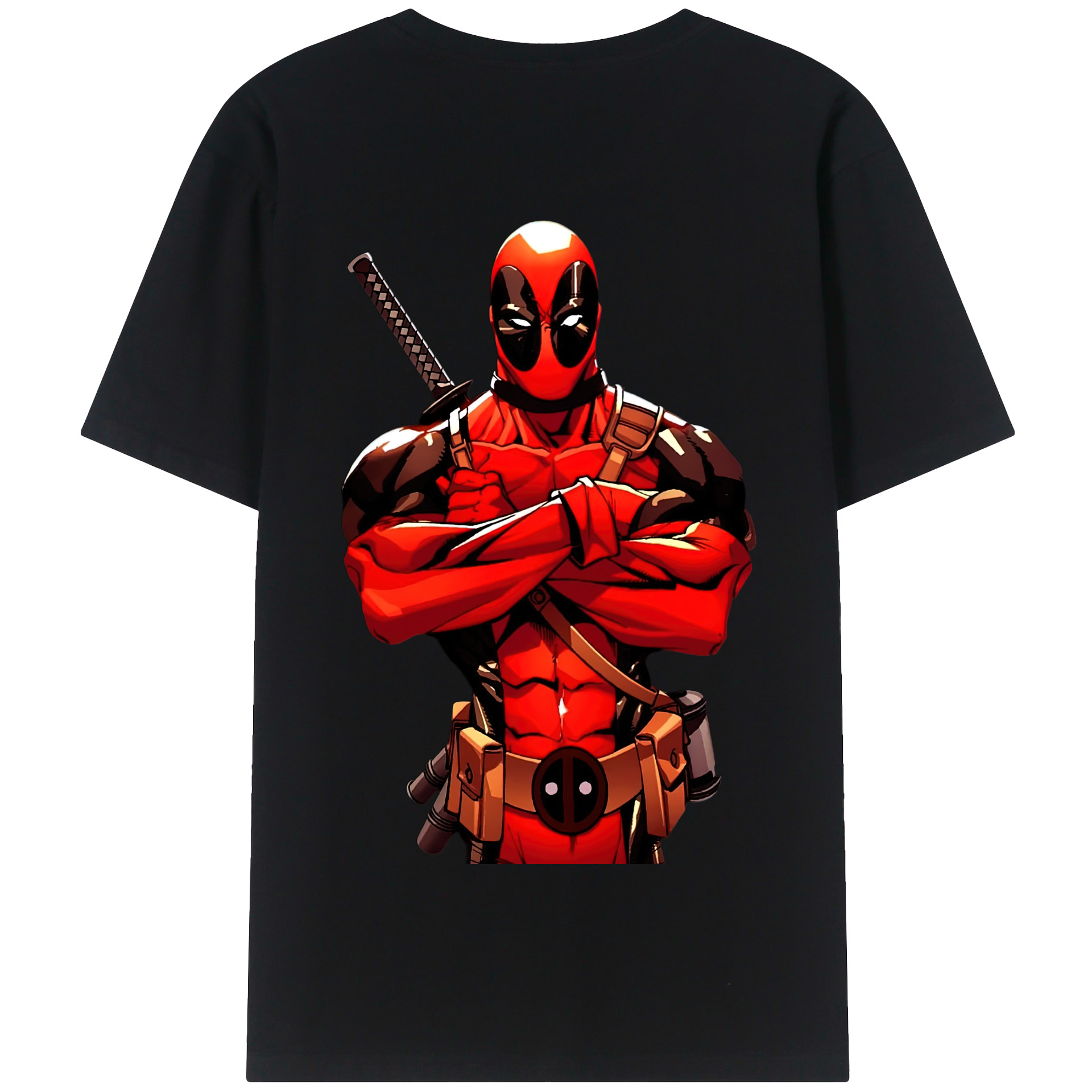 （画像用） Deadpool デッドプール 綿100％半袖Tシャツ（背面プリント）